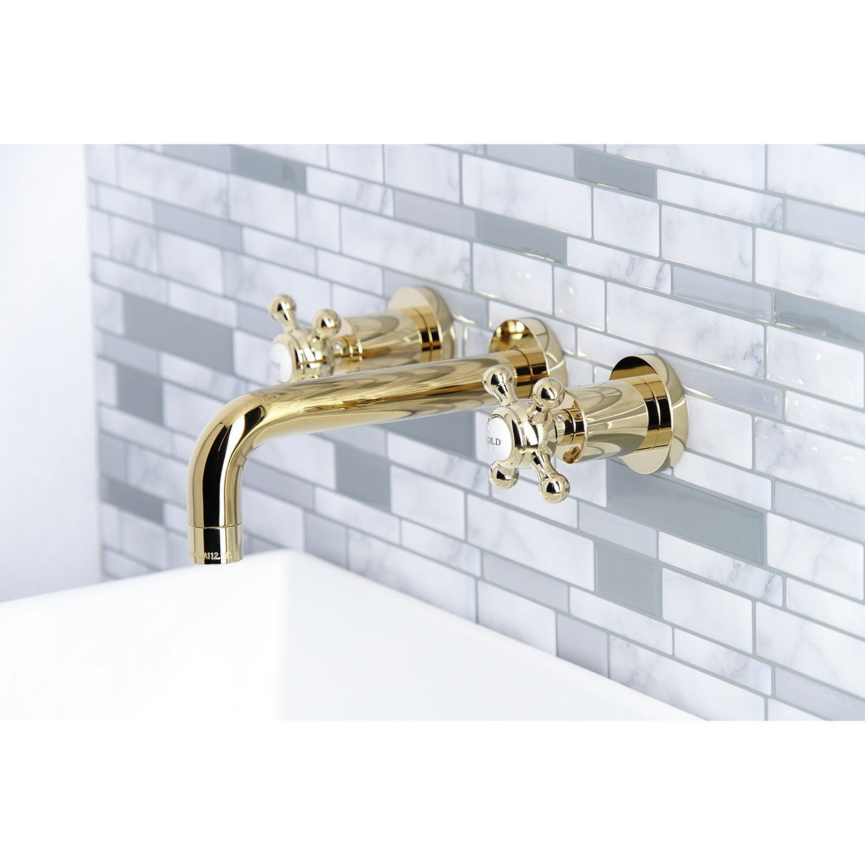 Kingston Brass Metropolitan Two-Handle 3-Hole Wall Mount Bathroom Faucet