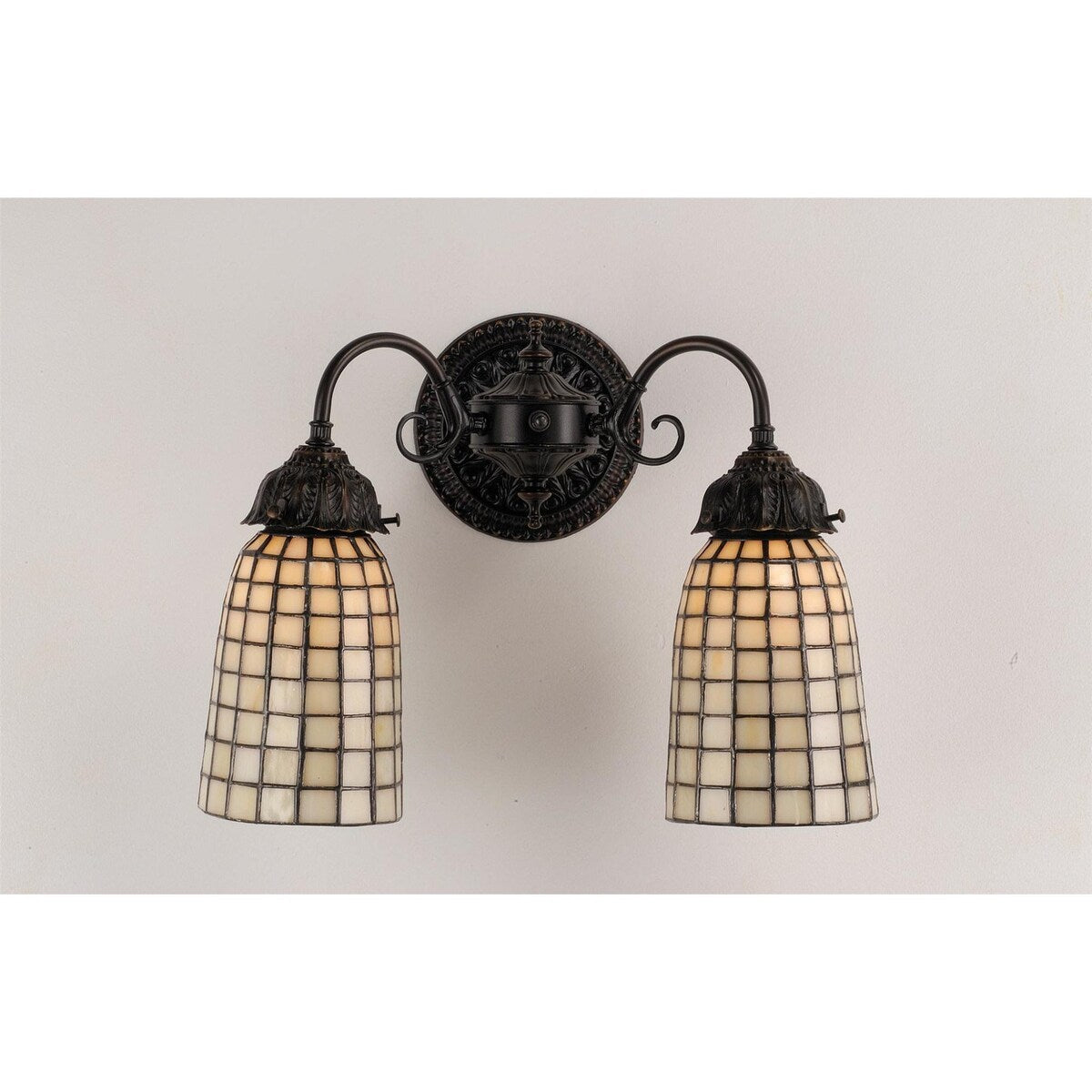 Meyda Tiffany 15" Wide 2 Light Double Sconce with Stained Glass Shades