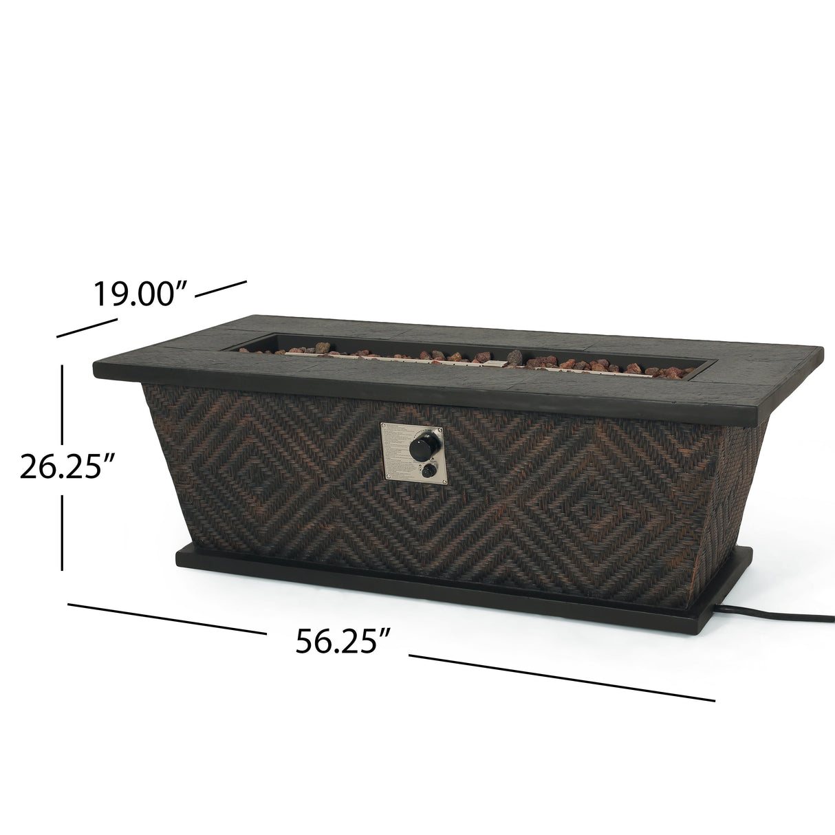 Meyer Outdoor 50,000 BTU Lightweight Concrete Rectangular Fire Pit (No Tank Holder) by Christopher Knight Home