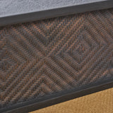 Meyer Outdoor Wicker/Concrete 56-inch 50,000 BTU Fire Pit by Christopher Knight Home