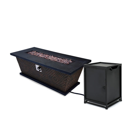 Meyer Outdoor Wicker/Concrete 56-inch 50,000 BTU Fire Pit by Christopher Knight Home