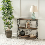 Mia Modern Industrial 2 Shelf Firwood Bookcase by Christopher Knight Home - 33.50" W x 12.00" D x 34.00" H