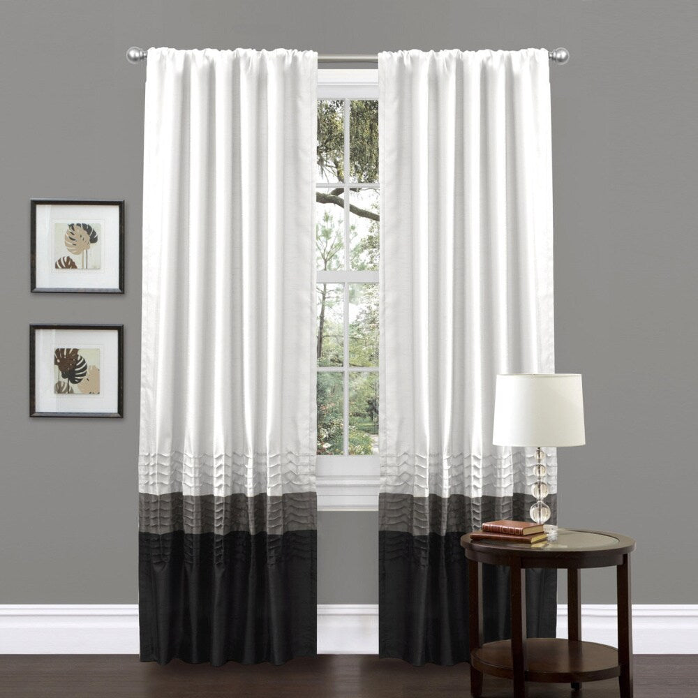 Lush Decor Mia White Pieced 84-inch Curtain Panel Pair - 54 x 84
