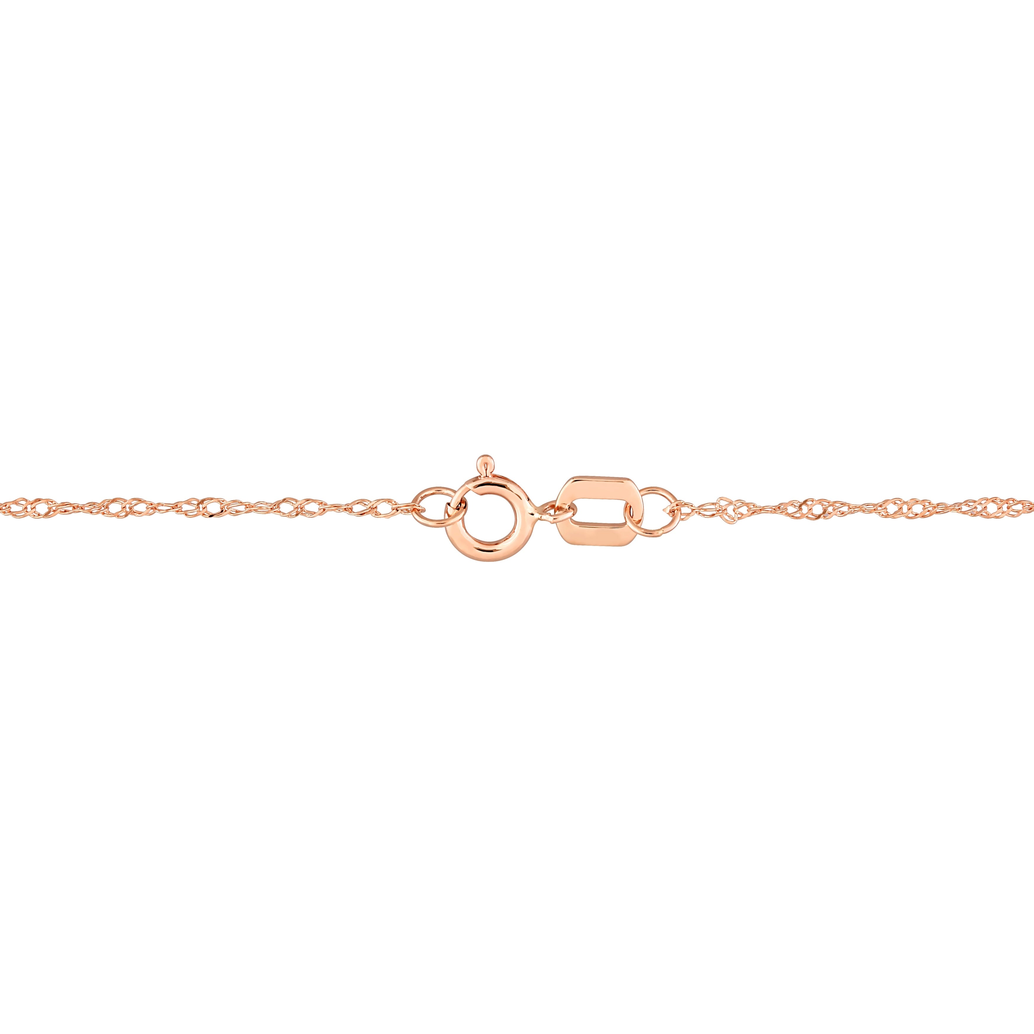 Miadora 1 1/4ct TGW Garnet and 1/8ct TDW Diamond Halo Octagon Necklace in 10k Rose Gold