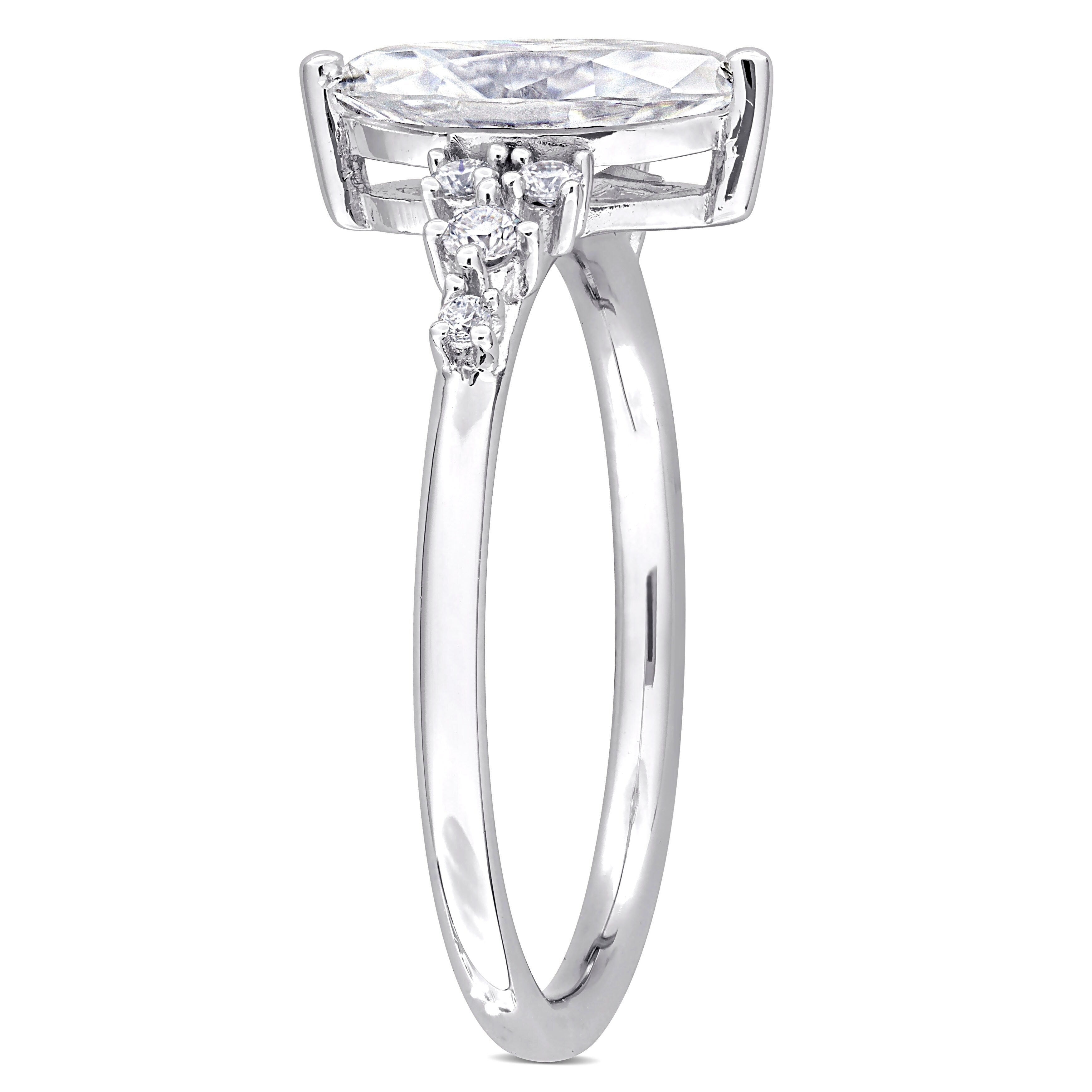 Miadora 1 1/8ct DEW Marquise-Cut Created Moissanite Engagement Ring in Sterling Silver