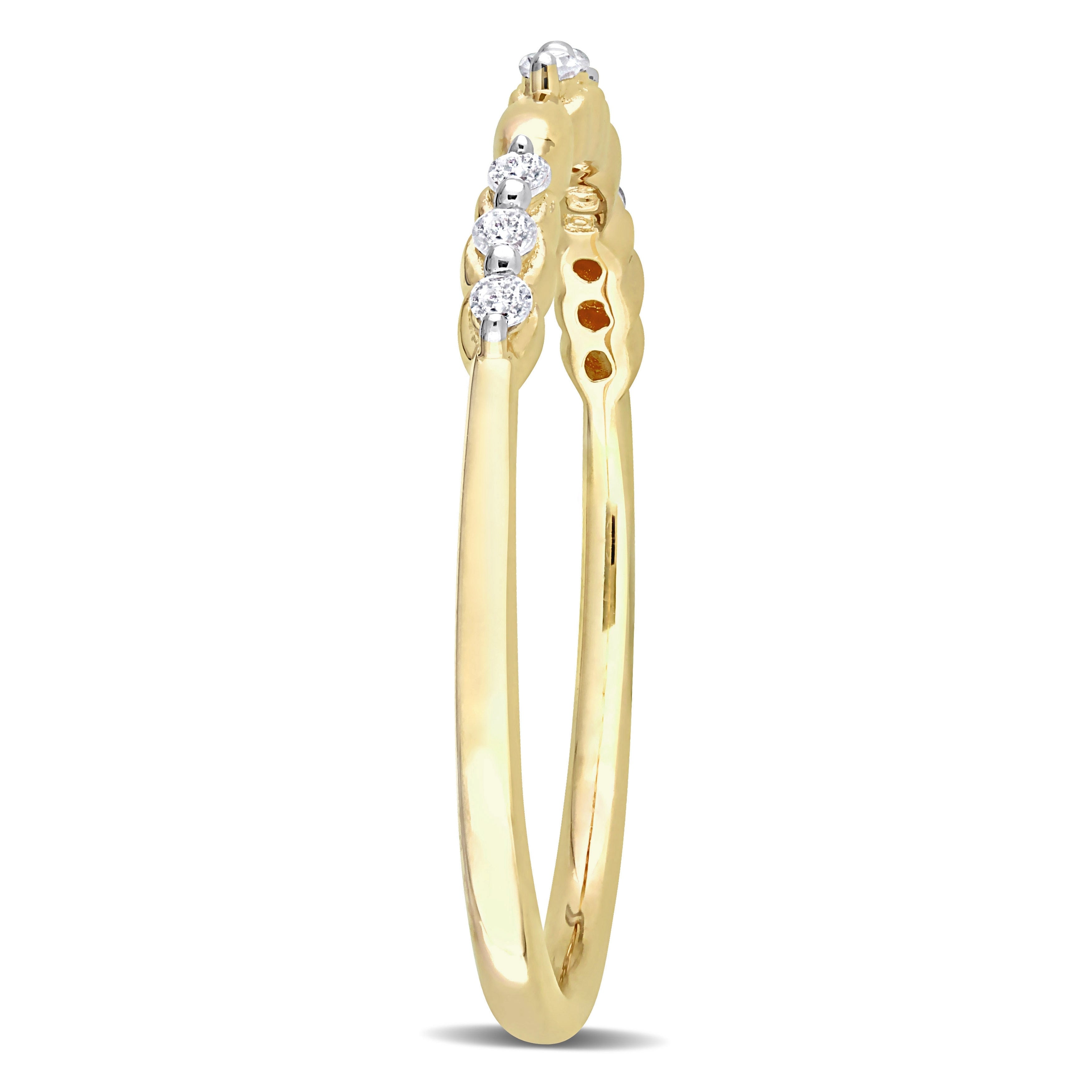 Miadora 1/10ct TDW Diamond Promise Ring in Yellow Silver