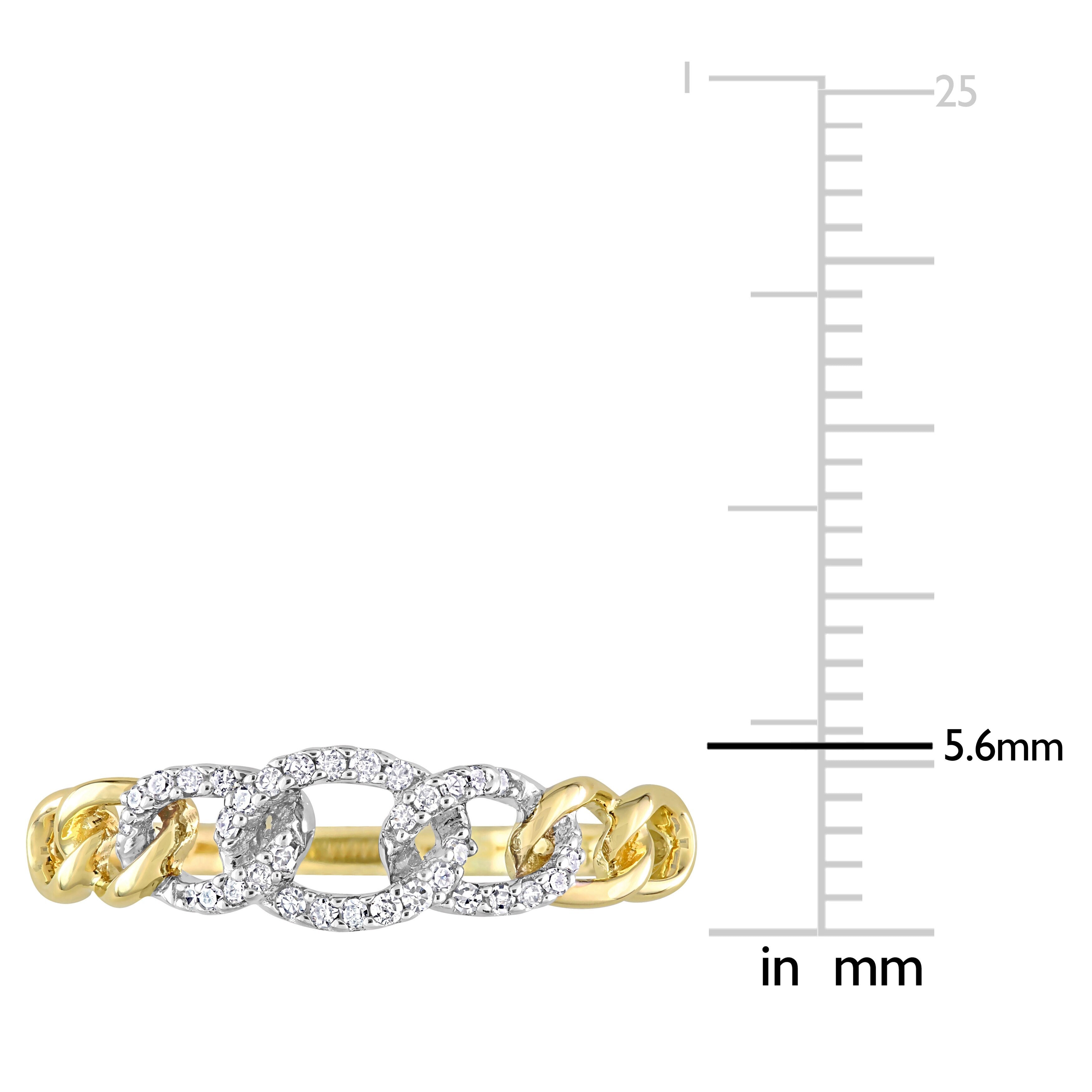 Miadora 1/10ct TDW Diamond Stackable Curb Link Ring in 10k Yellow Gold