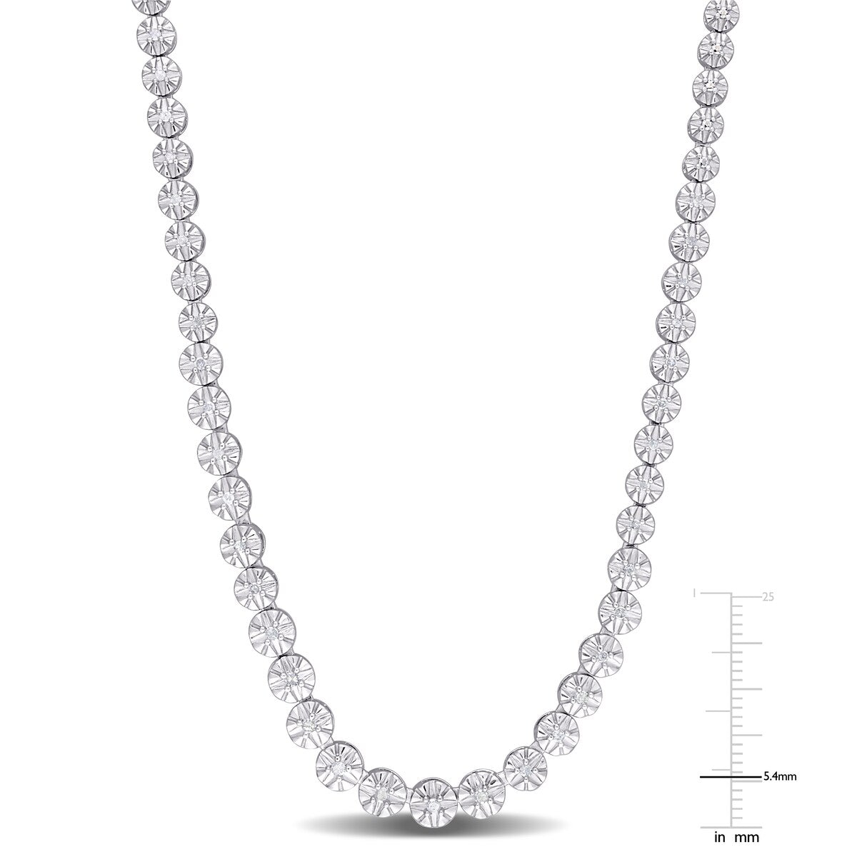 Miadora 1/2ct TDW Diamond Tennis Necklace in Sterling Silver