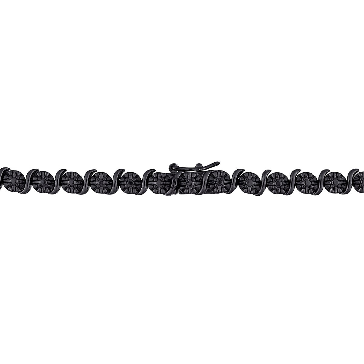 Miadora 1/2ct TW Black Diamond Tennis Necklace in Sterling Silver Black Rhodium