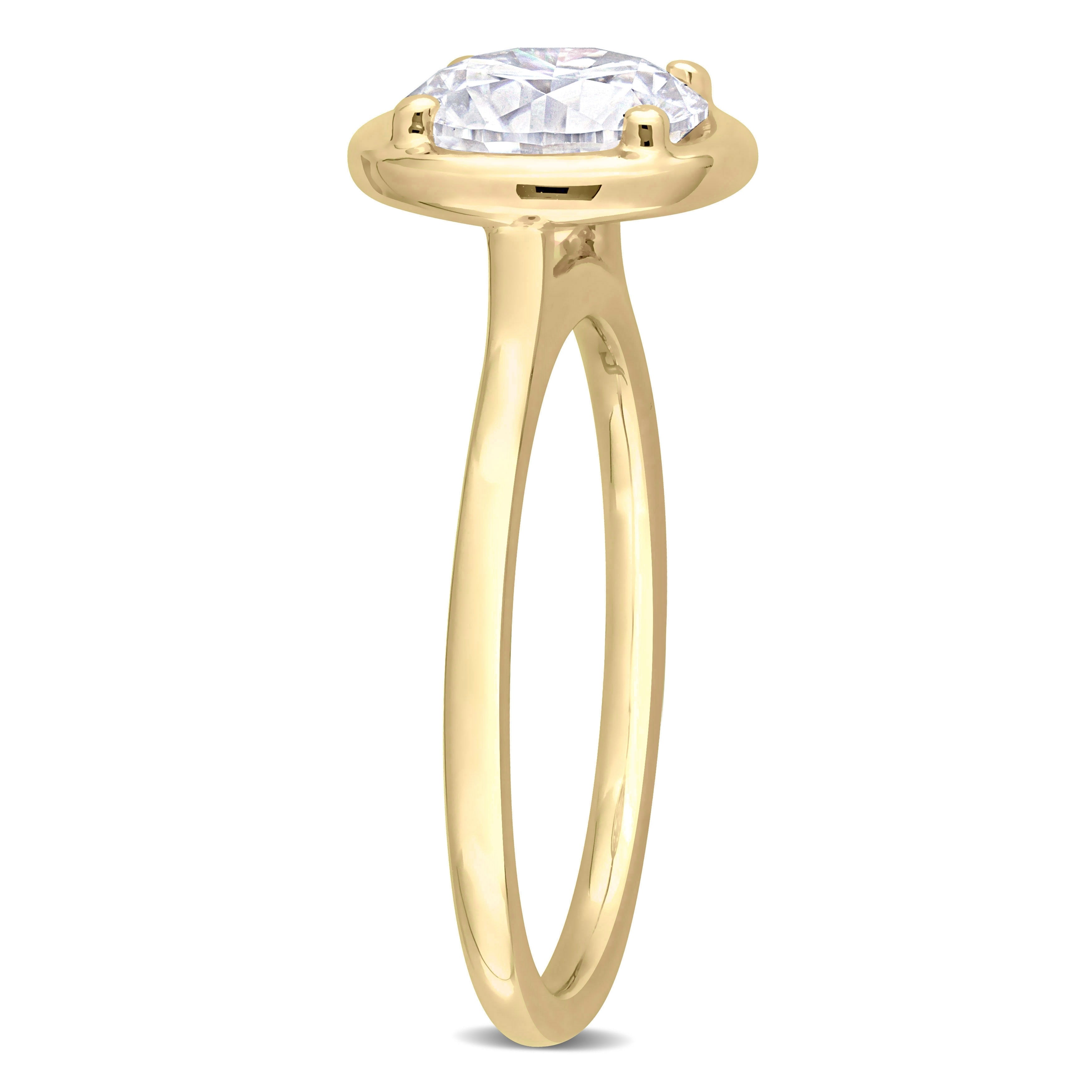 Miadora 1 4/5ct DEW Created Moissanite Engagement Ring in 10k Yellow Gold
