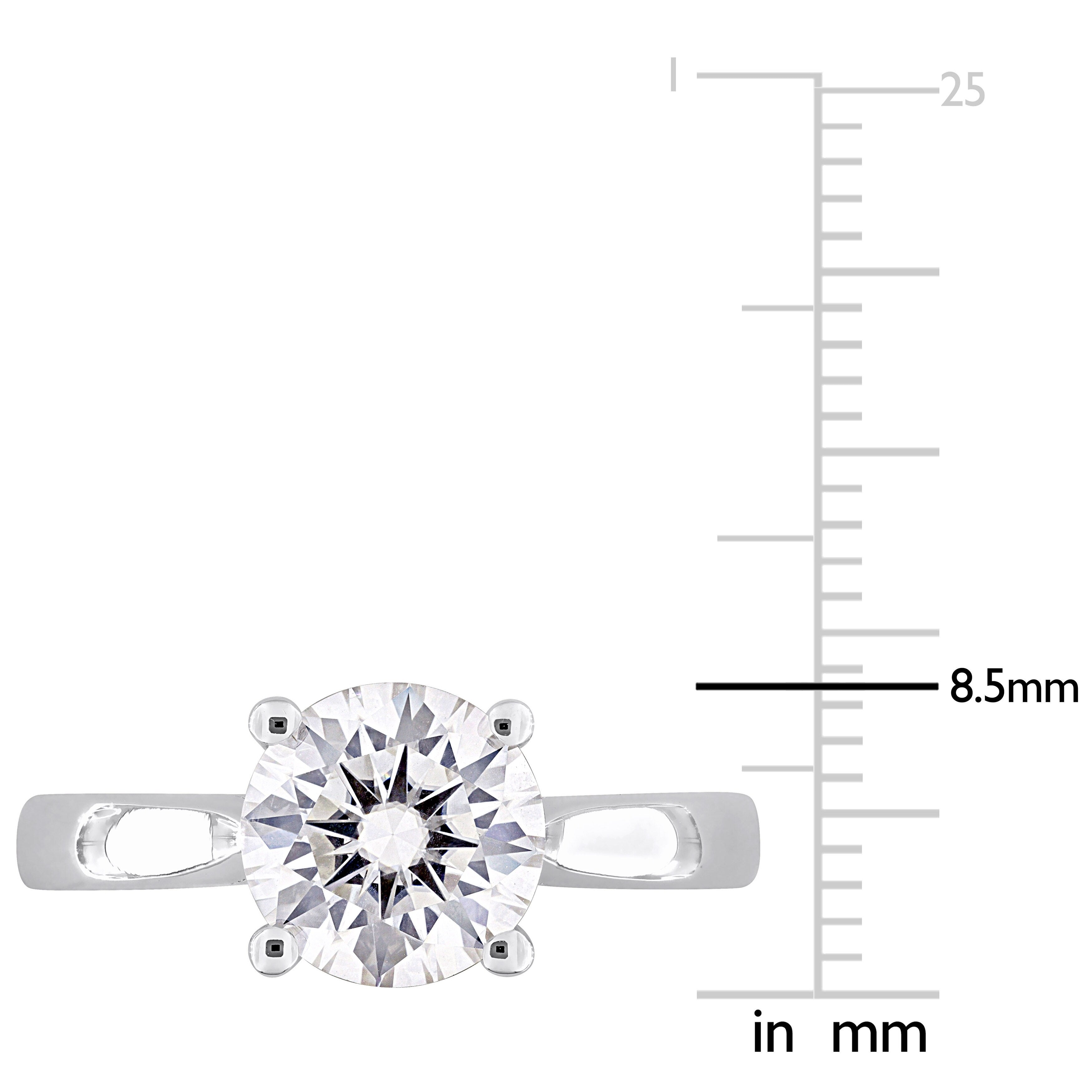 Miadora 1 4/5ct DEW Round-cut Created Moissanite Solitaire Ring in Sterling Silver