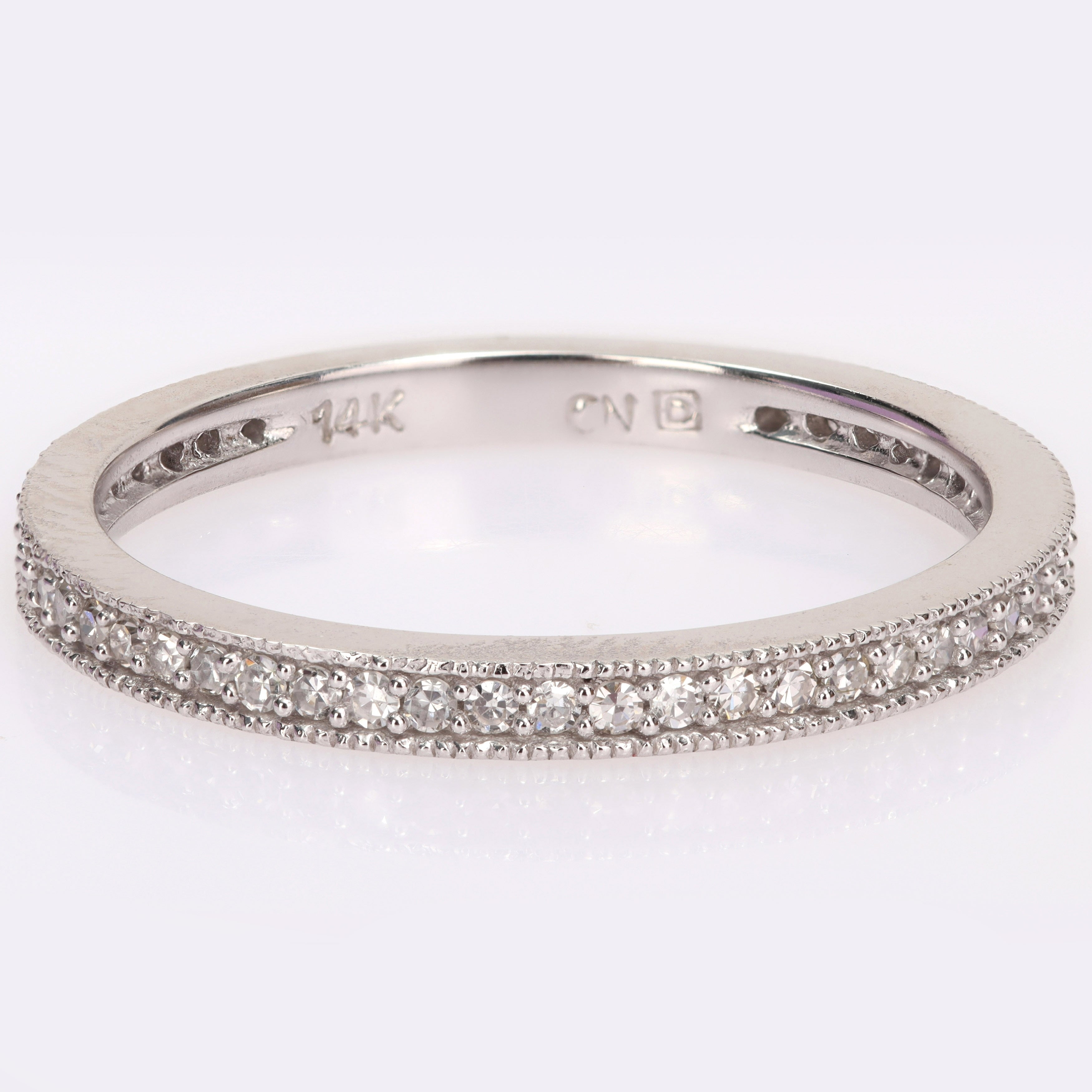 Miadora 1/4ct TDW Diamond Stackable Full-Eternity Band in 14k White Gold