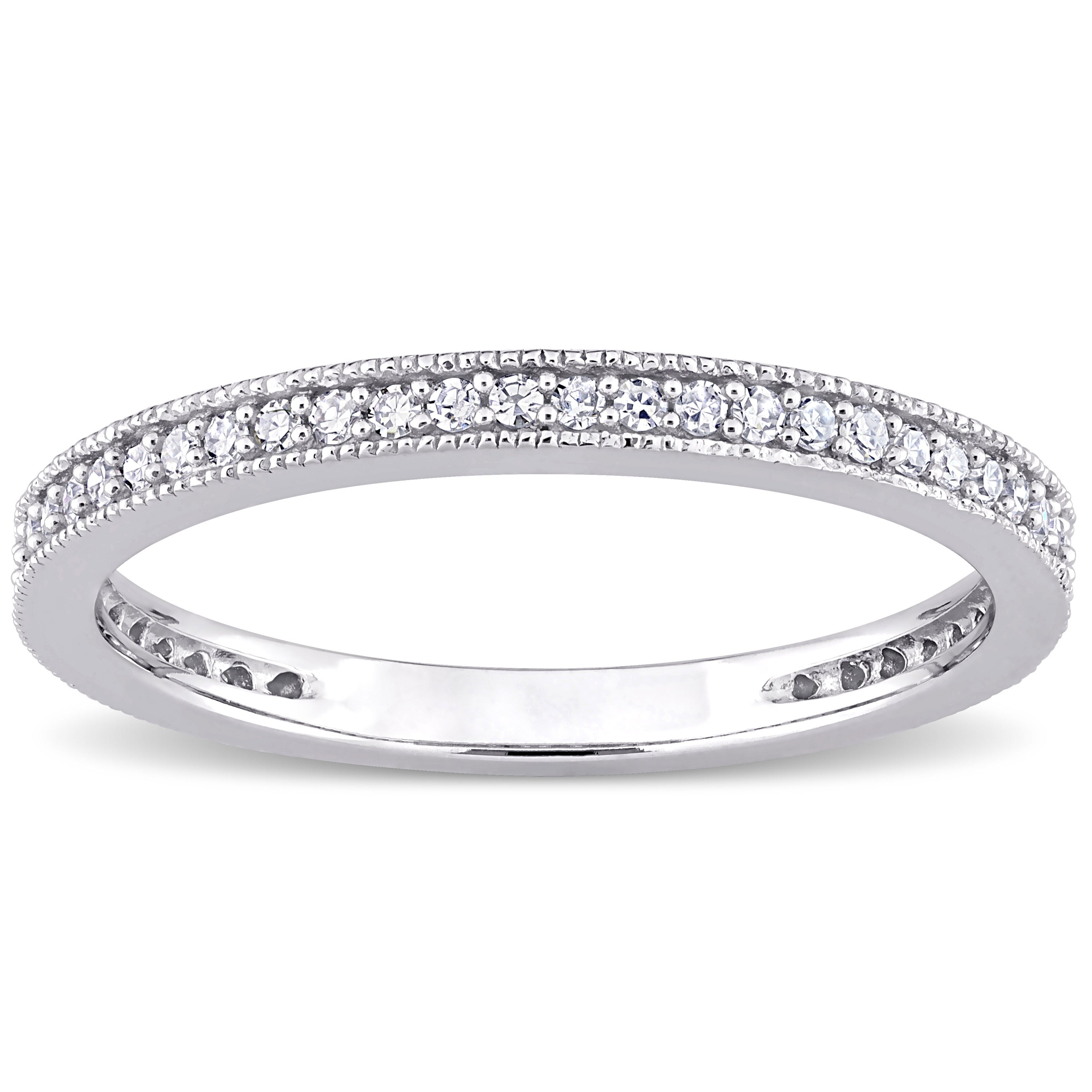 Miadora 1/4ct TDW Diamond Stackable Full-Eternity Band in 14k White Gold