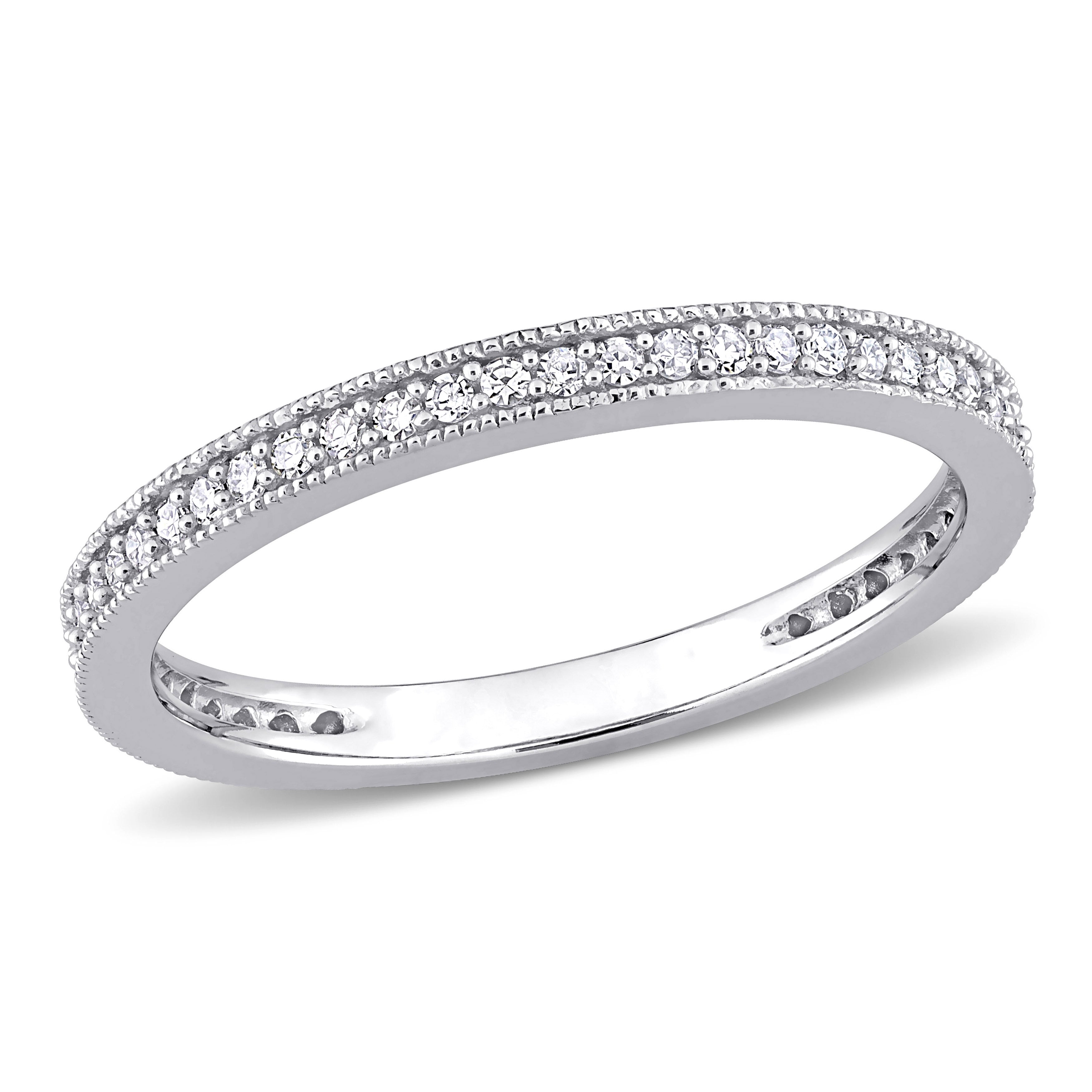 Miadora 1/4ct TDW Diamond Stackable Full-Eternity Band in 14k White Gold