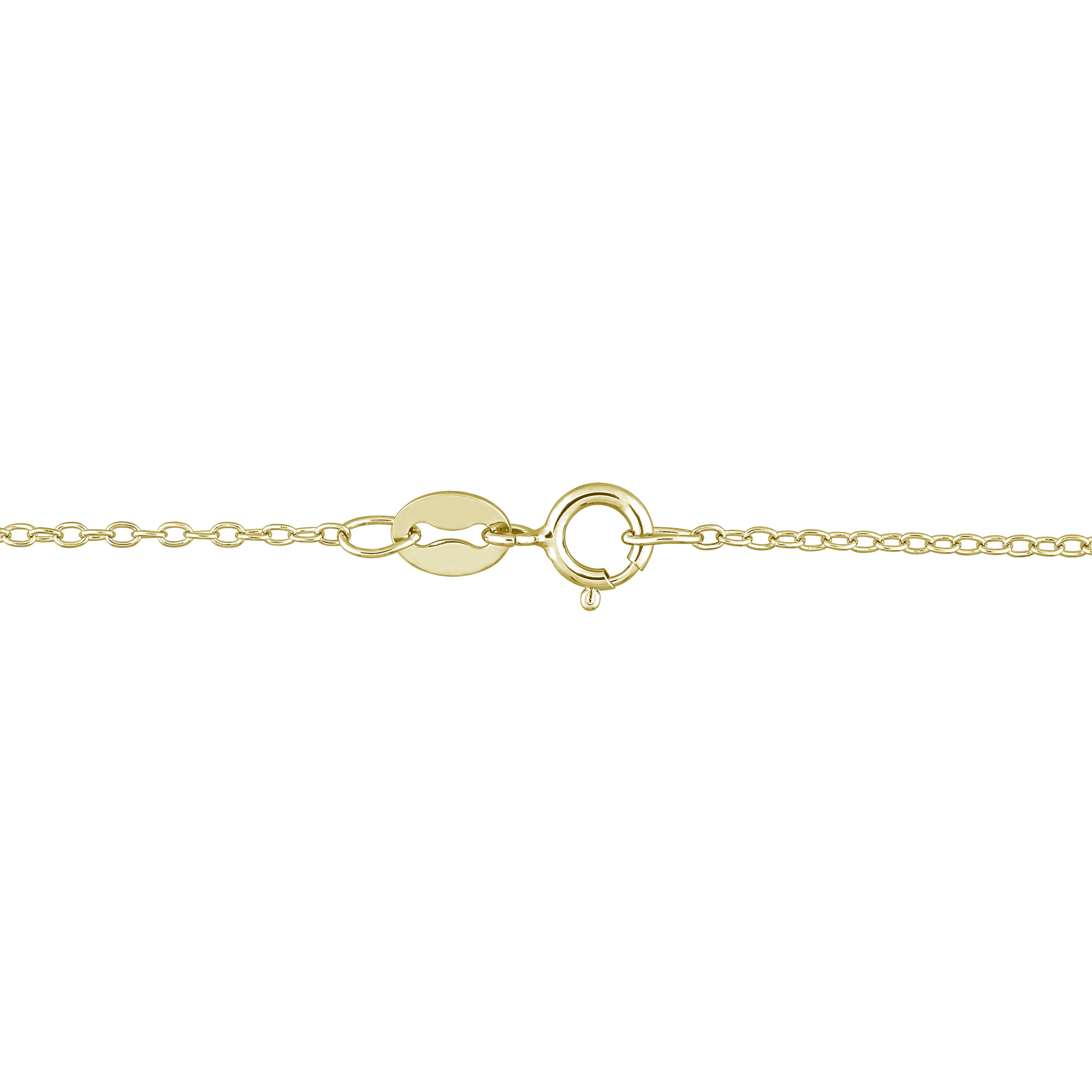 Miadora 1/5ct TDW Diamond Oval Link Necklace in Yellow Plated Sterling Silver