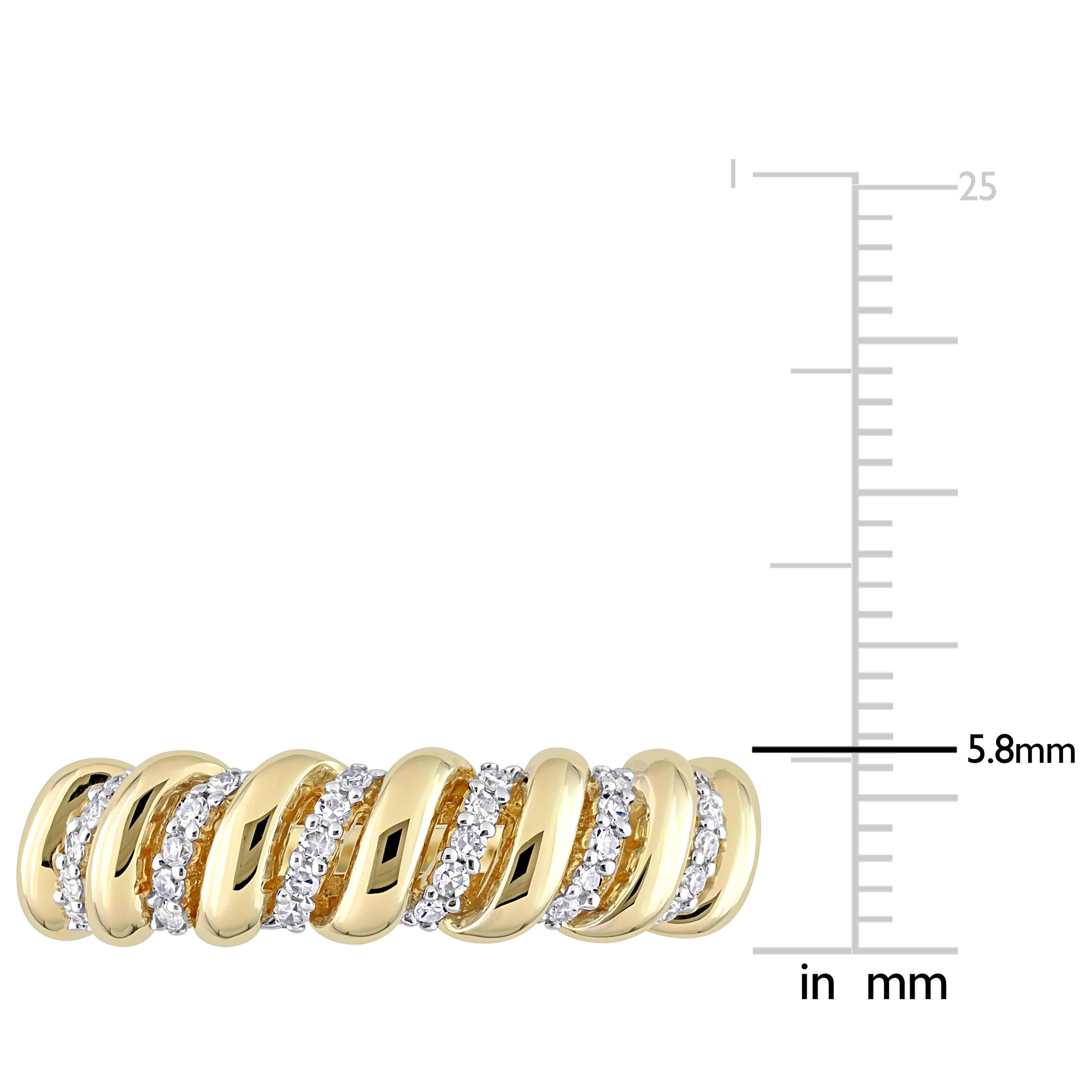 Miadora 1/5ct TDW Diamond Swirl Anniversary Band in 14k Yellow Gold
