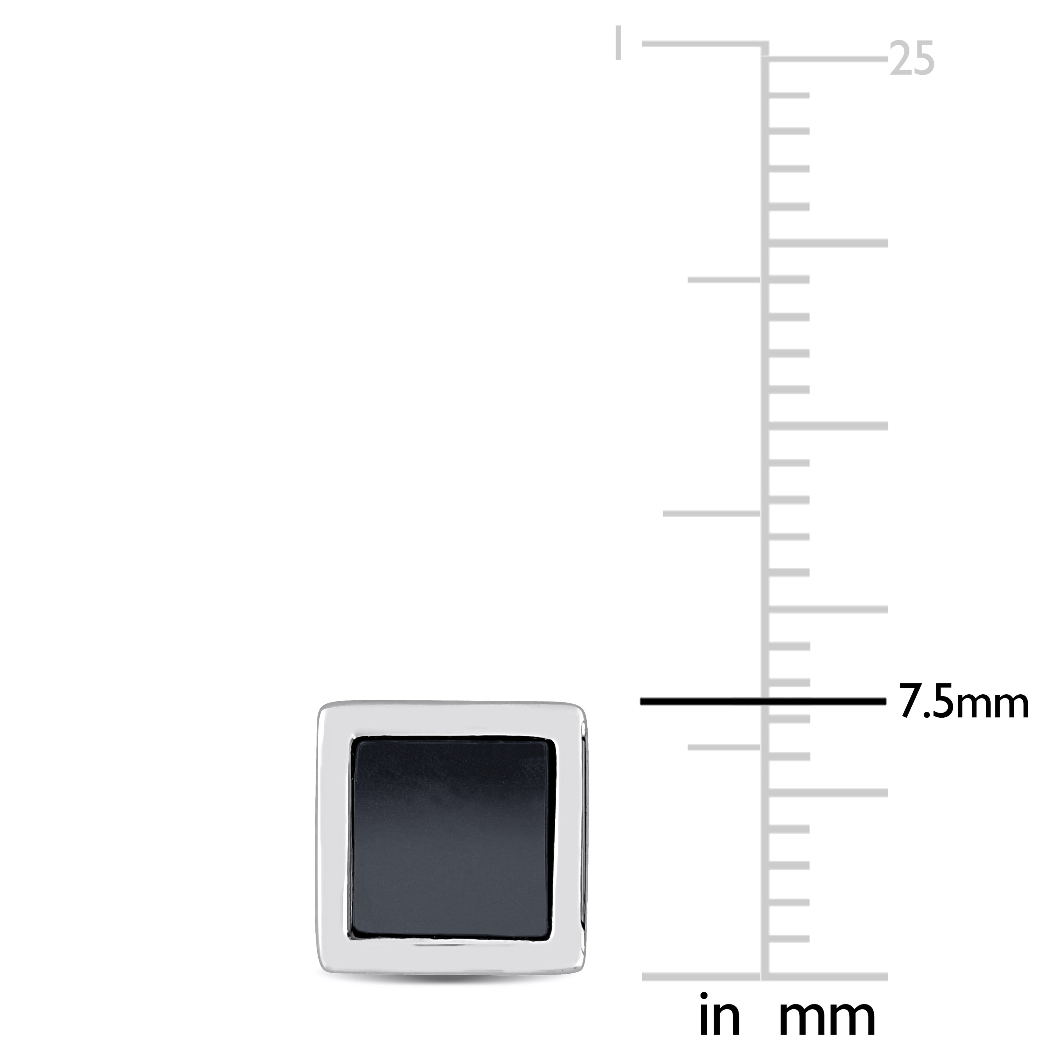 Miadora 1 CT TGW Hematite Square Stud Earrings in Sterling Silver