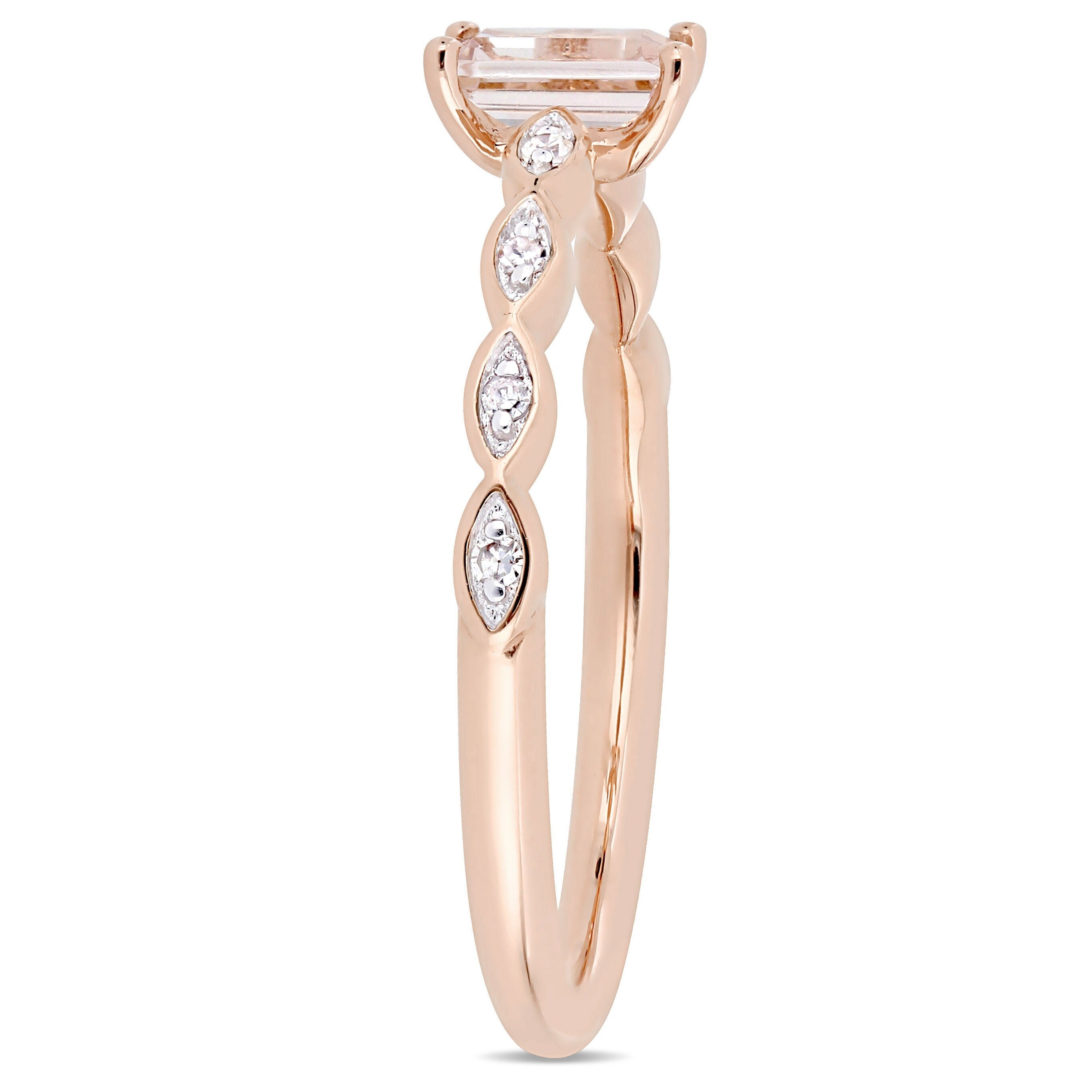 Miadora 10k Rose Gold 1/4ct TDW Marquise and Round-Cut Diamond Infinity Engagement Ring
