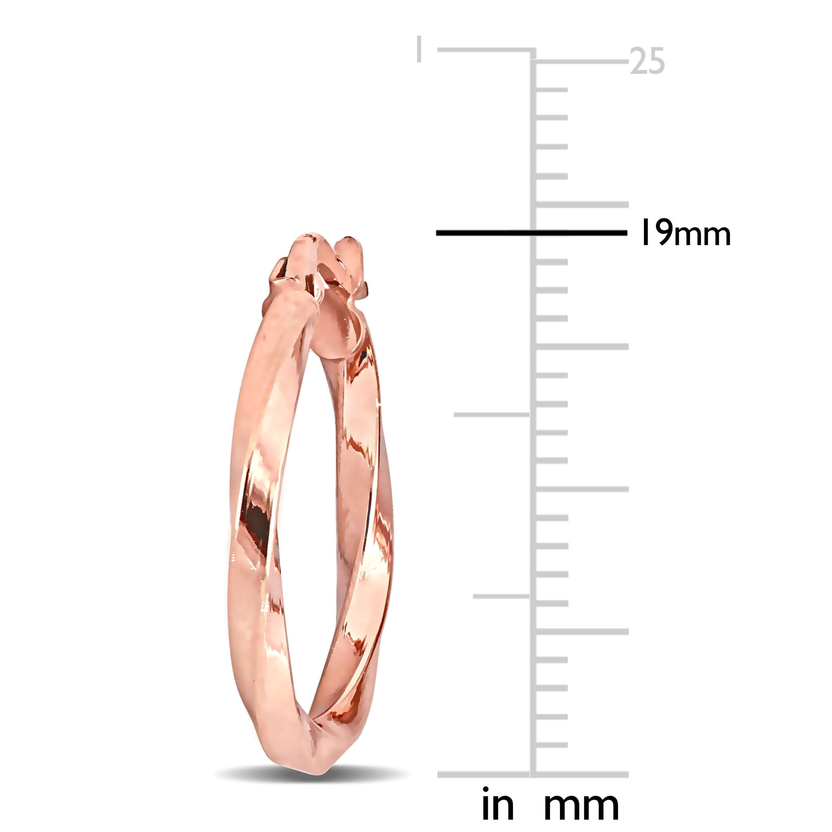Miadora 10k Rose Gold Twisted Hoop Earrings (19 mm)