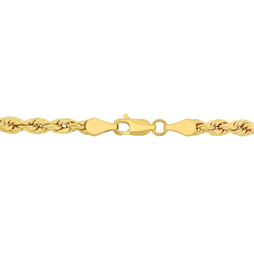 Miadora 10k Yellow Gold Rope Chain Necklace and Bracelet Set (4 MM)