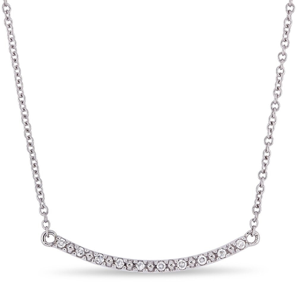 Miadora 10k White Gold Diamond Accent Children's Stationed Bar Necklace