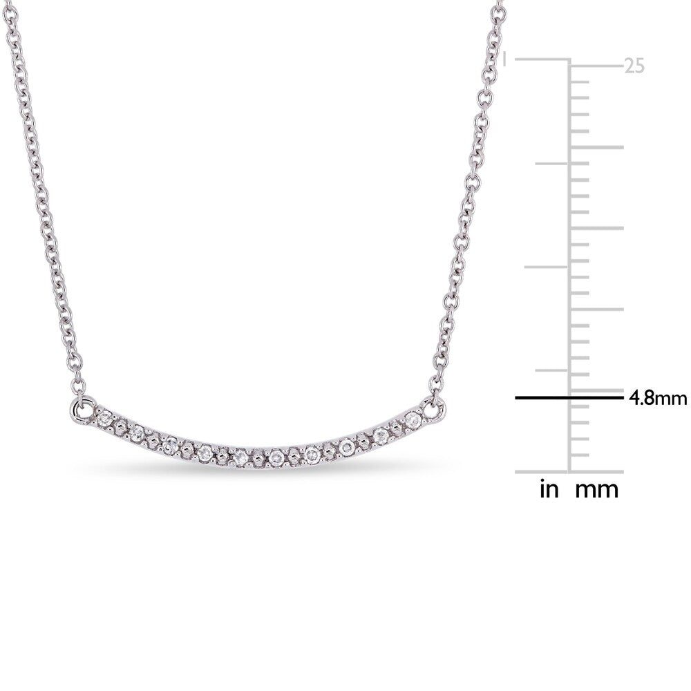 Miadora 10k White Gold Diamond Accent Children's Stationed Bar Necklace