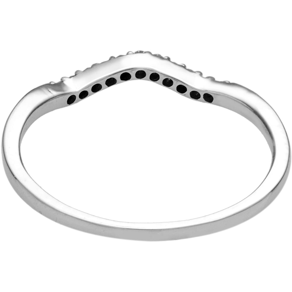 Miadora 10k White Gold Diamond Accent Curved Wedding Band