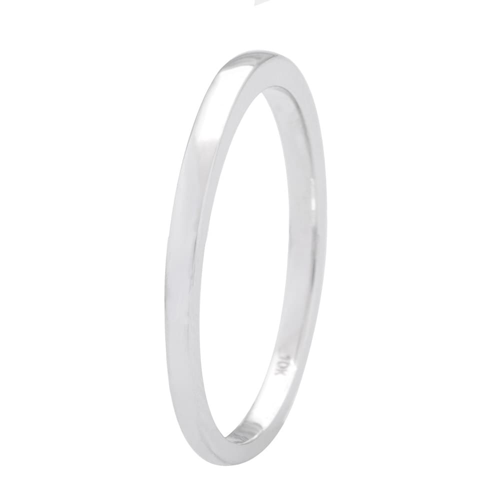 Miadora 10k White Gold High Polished Ladies Wedding Band