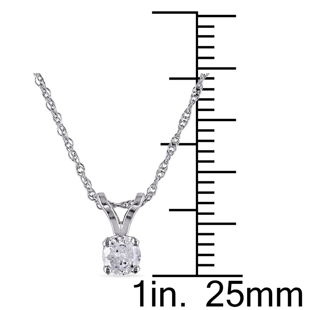 Miadora 10k White gold 1/6ct TDW Diamond Solitaire Necklace