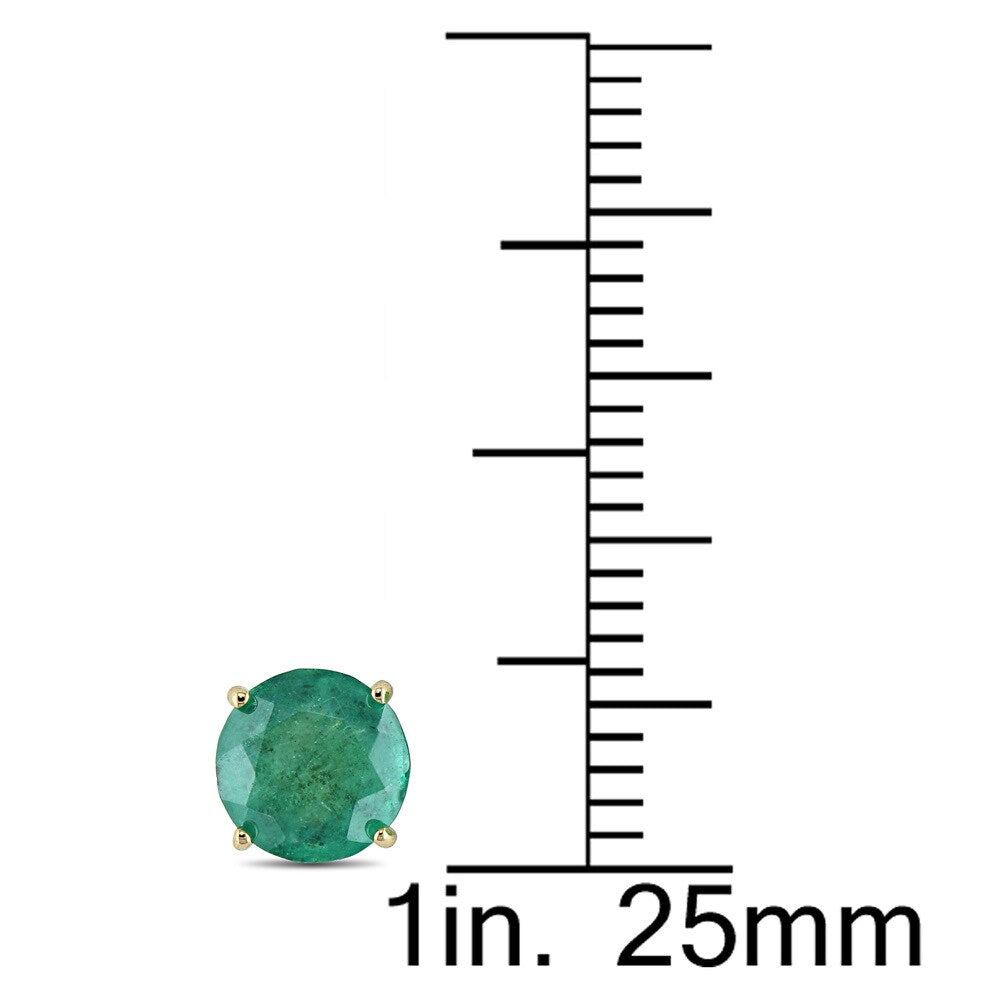 Miadora 10k Yellow Gold 1 5/8ct TGW Emerald Solitaire Earrings