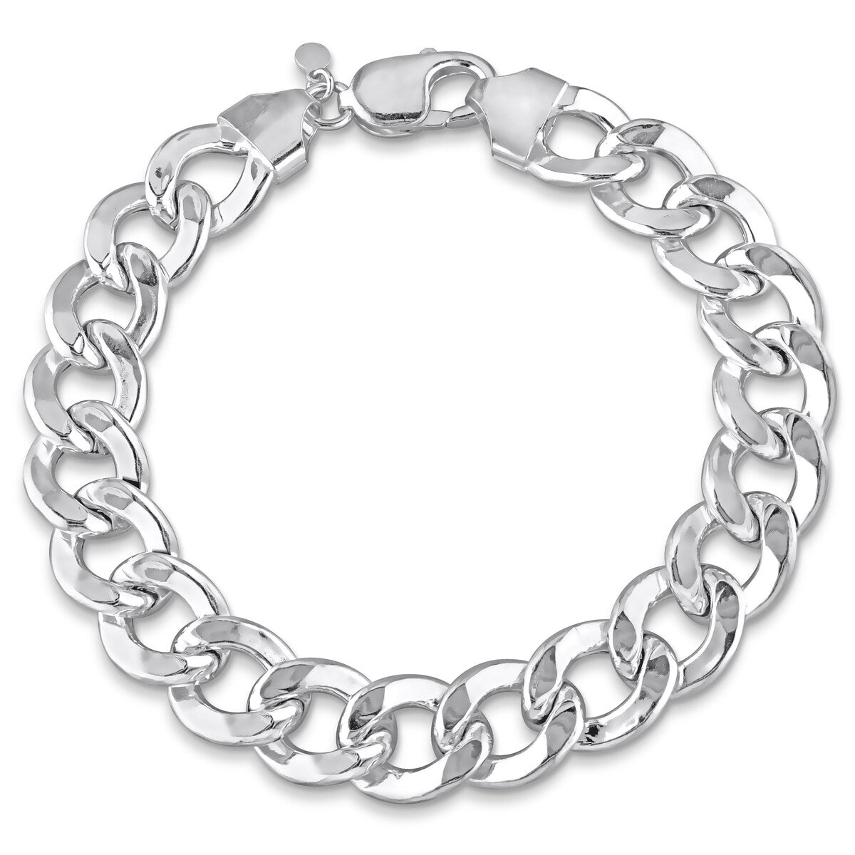 Miadora 12.5mm Curb Link Chain Bracelet Sterling Silver- 9 in