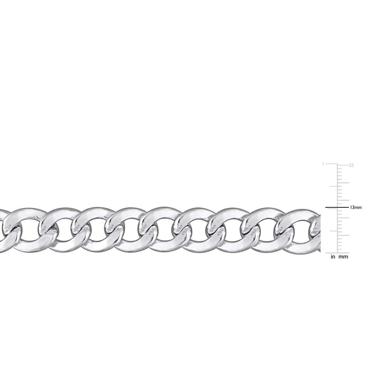 Miadora 12.5mm Curb Link Chain Bracelet Sterling Silver- 9 in