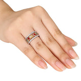 Miadora 14k Gold Sapphire and 1/4ct TDW Diamond Ring (G-H, SI1-SI2)