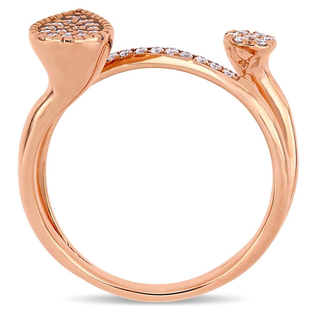 Miadora 14k Rose Gold 1/5ct TDW Diamond Crossover Teardrop and Circle Cluster Ring