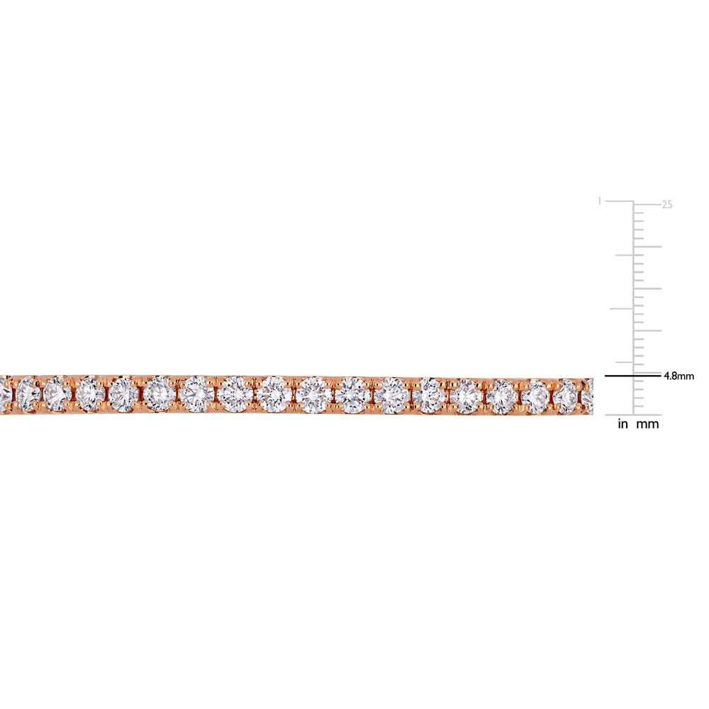 Miadora 14k Rose Gold 2 1/3ct TDW Diamond Tennis Stackable Bangle