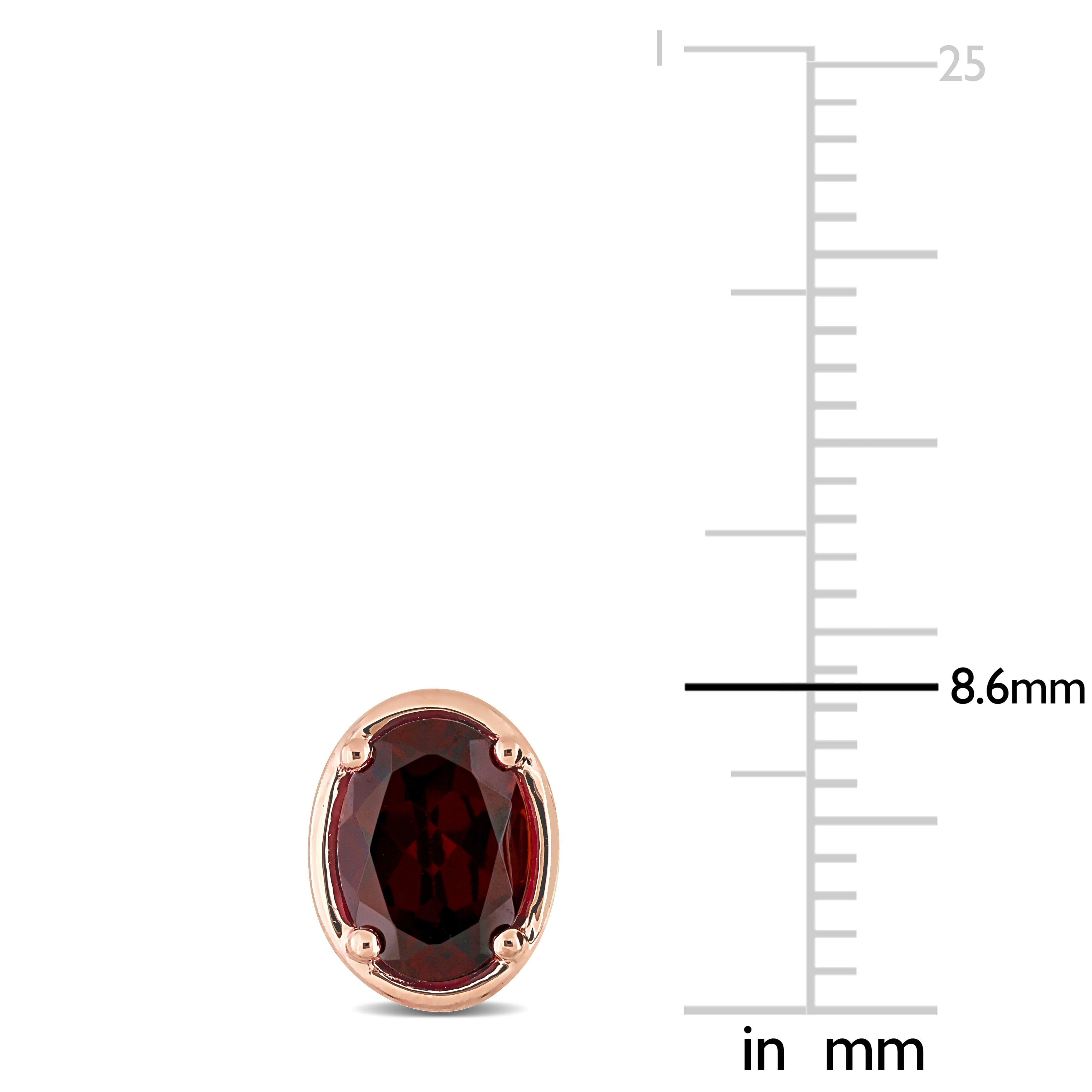 Miadora 14k Rose Gold Garnet Oval Stud Earrings