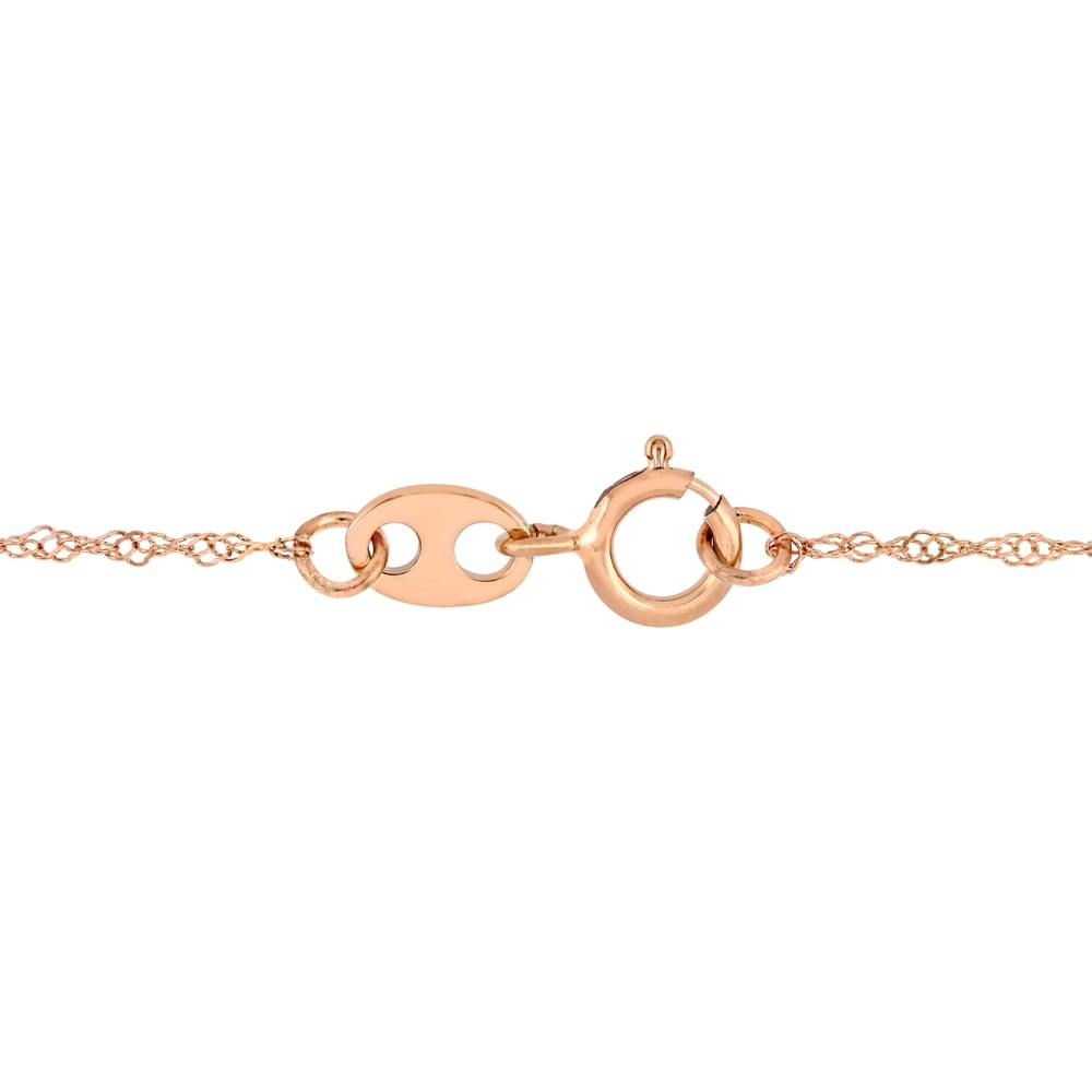 Miadora 14k Rose Gold Morganite and 1/10ct TDW Diamond Halo Station Necklace