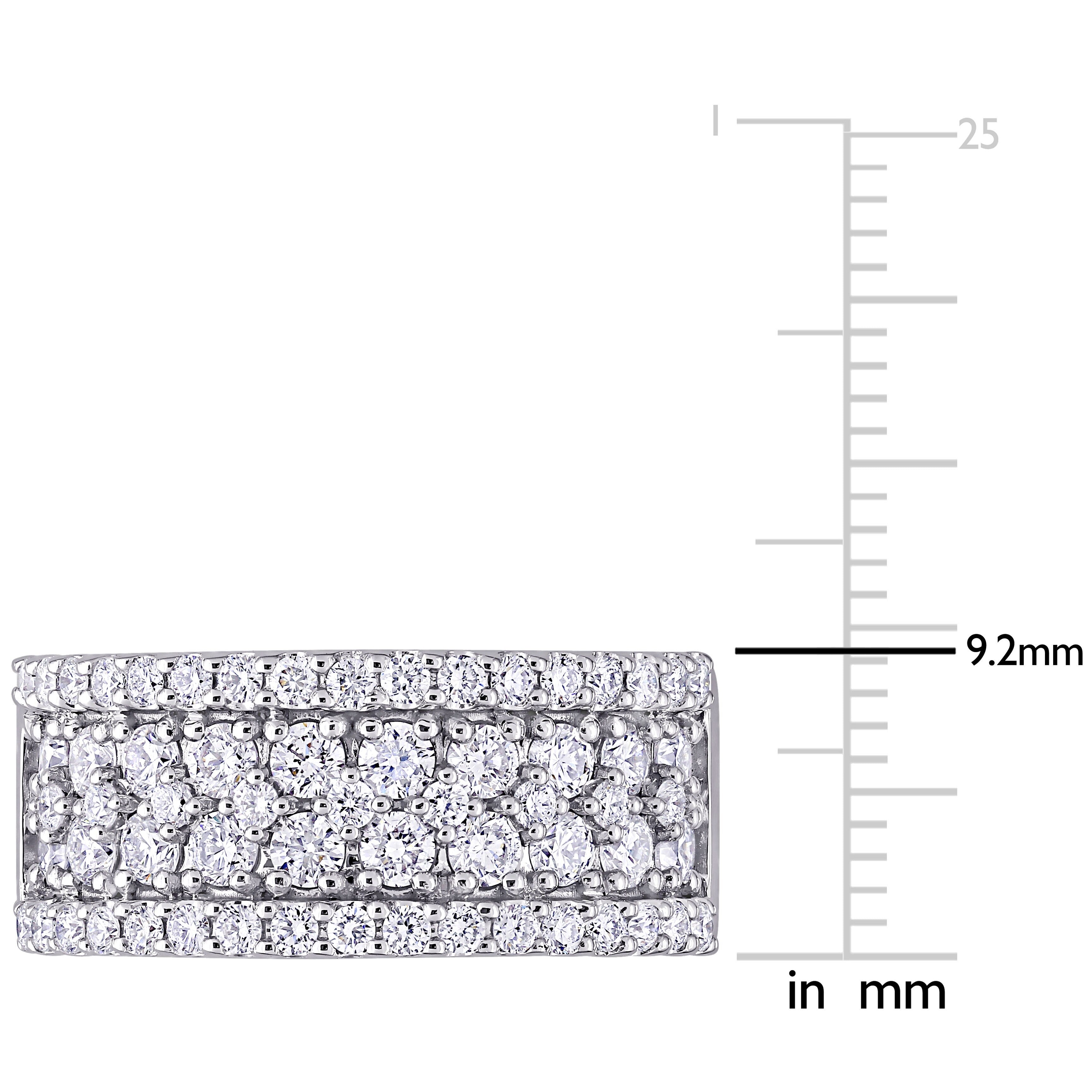 Miadora 14k White Gold 1 1/2ct TDW Diamond Multi-Row Eternity Wedding Band Ring