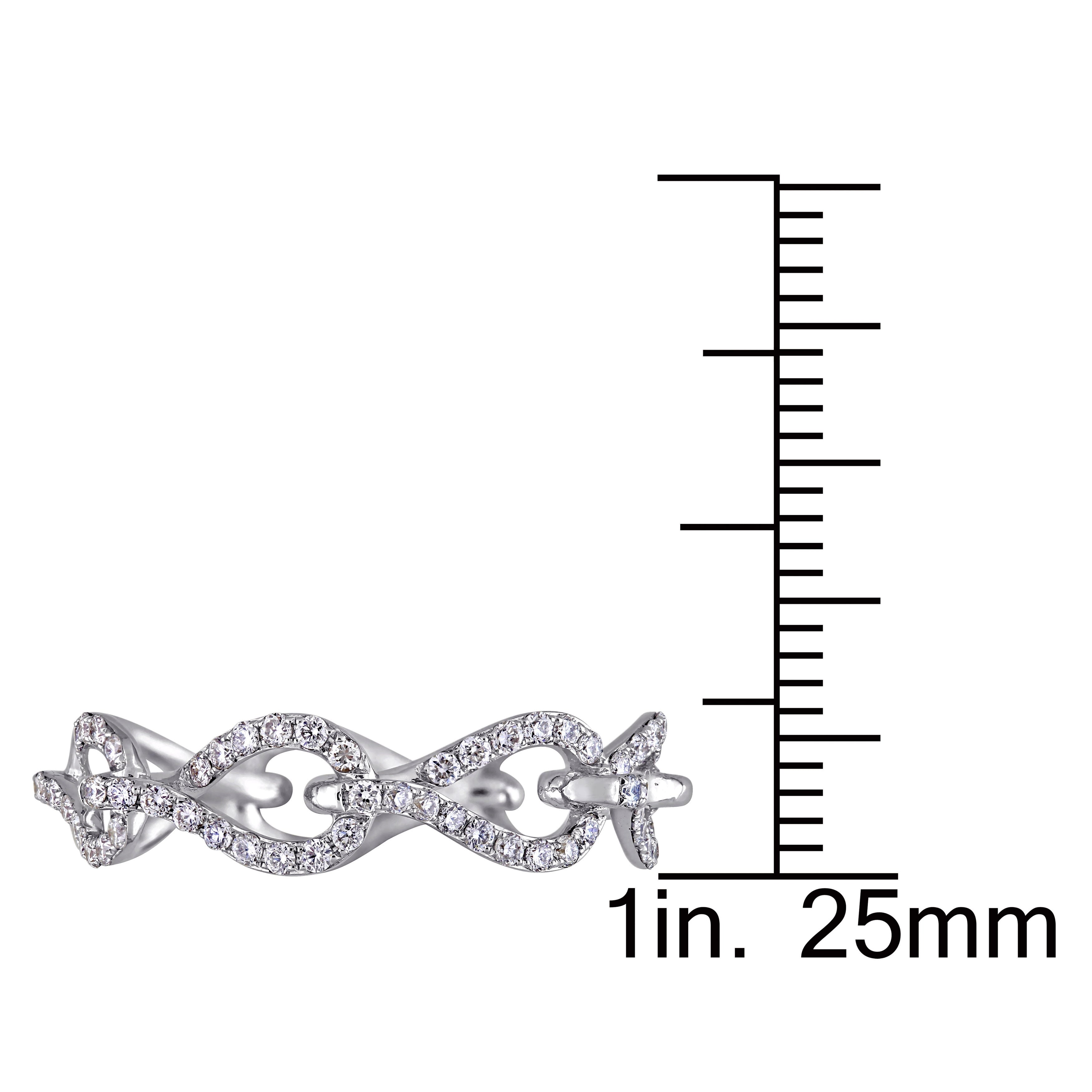 Miadora 14k White Gold 1/2ct TDW Diamond Linked Eternity Ring