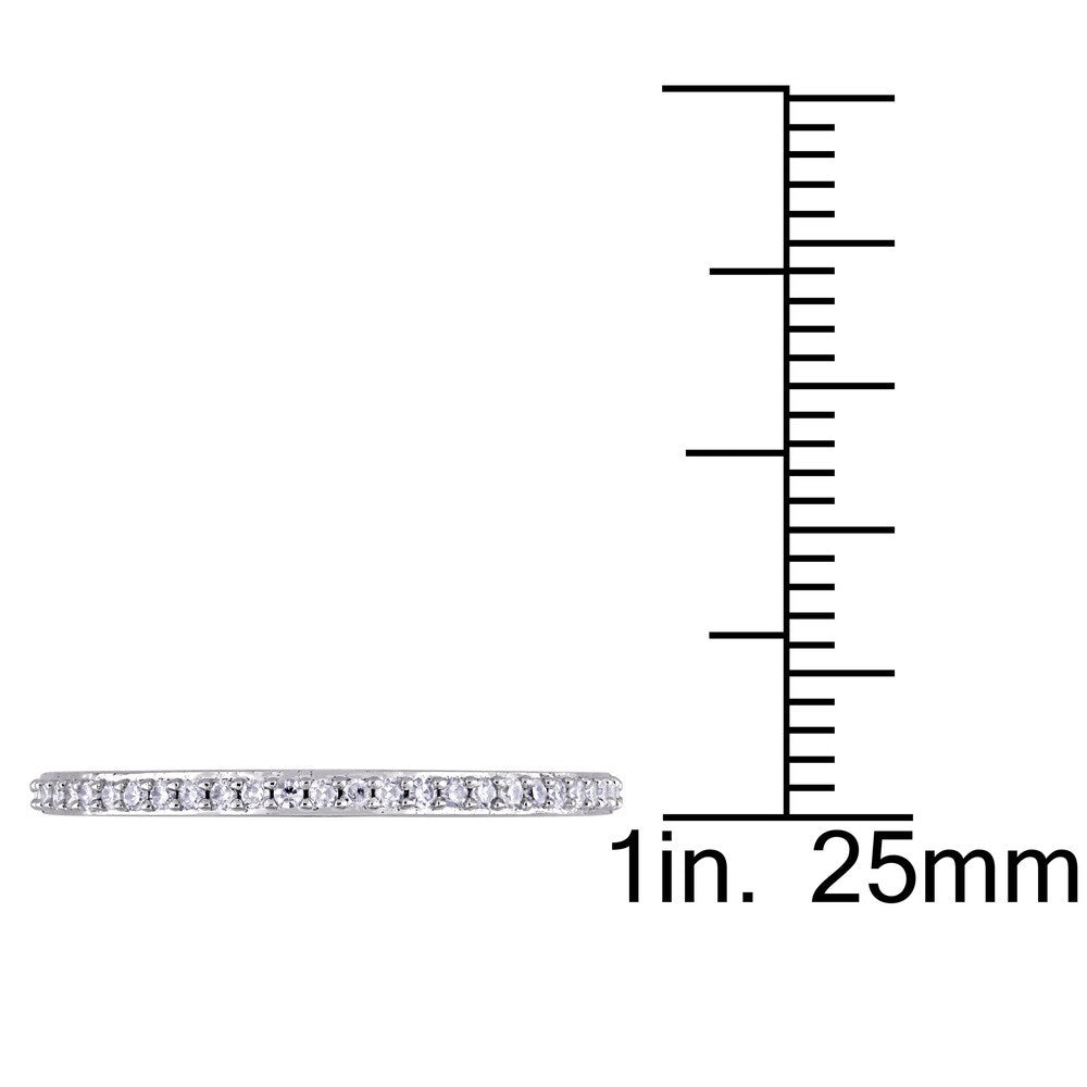 Miadora 14k White Gold 1/8ct TDW Diamond Semi-Eternity Band