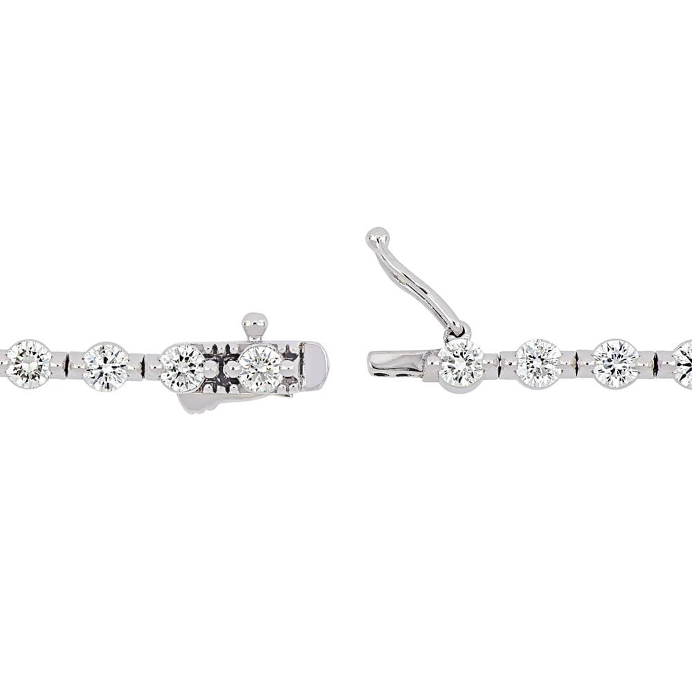 Miadora 14k White Gold 3-5/8ct TDW Diamond Link Tennis Bracelet