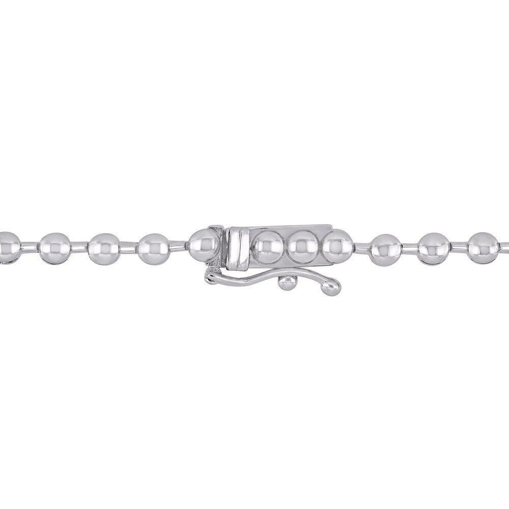 Miadora 14k White Gold 5 3/4ct TDW Round and Parallel Baguette-Cut Diamond Y-Necklace