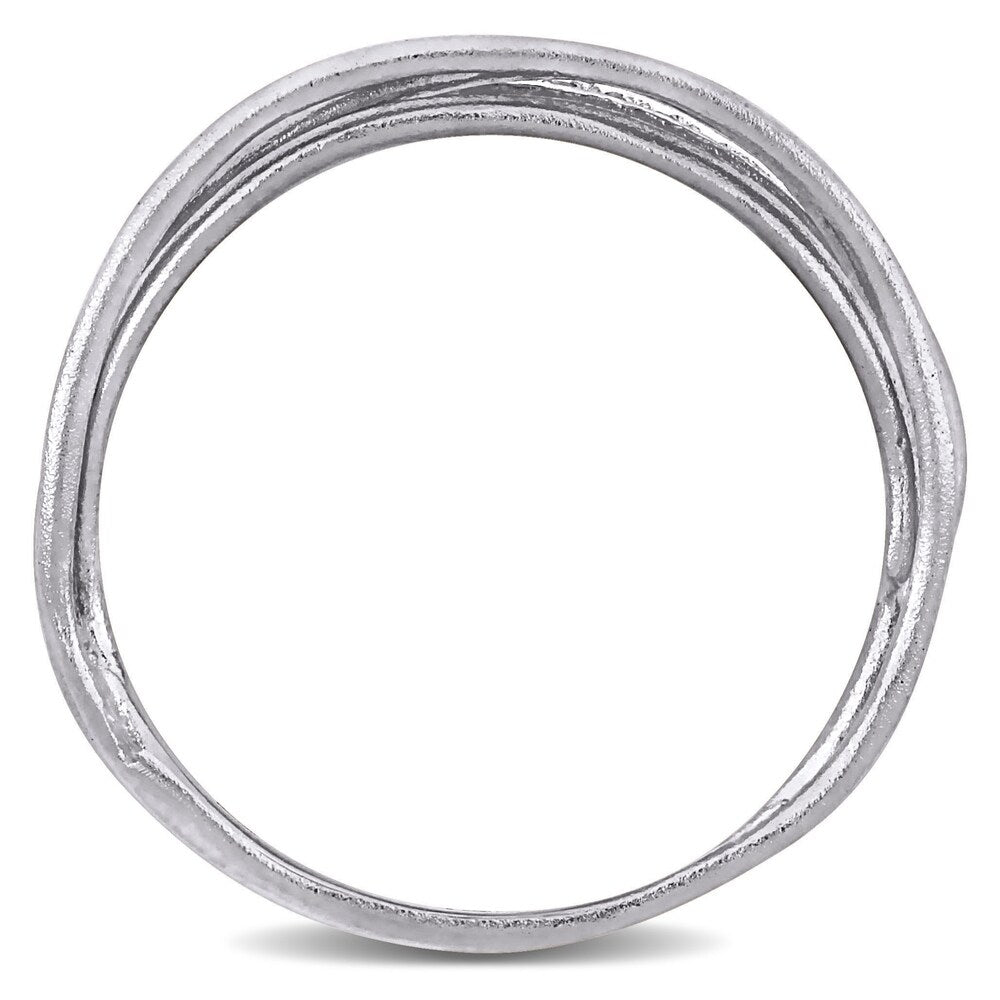 Miadora 14k White Gold Diamond Accent Abstract Coil Eternity Band Ring