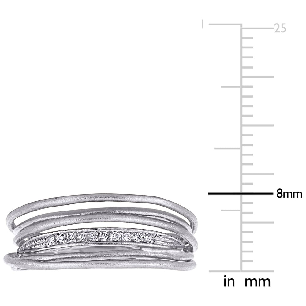 Miadora 14k White Gold Diamond Accent Abstract Coil Eternity Band Ring
