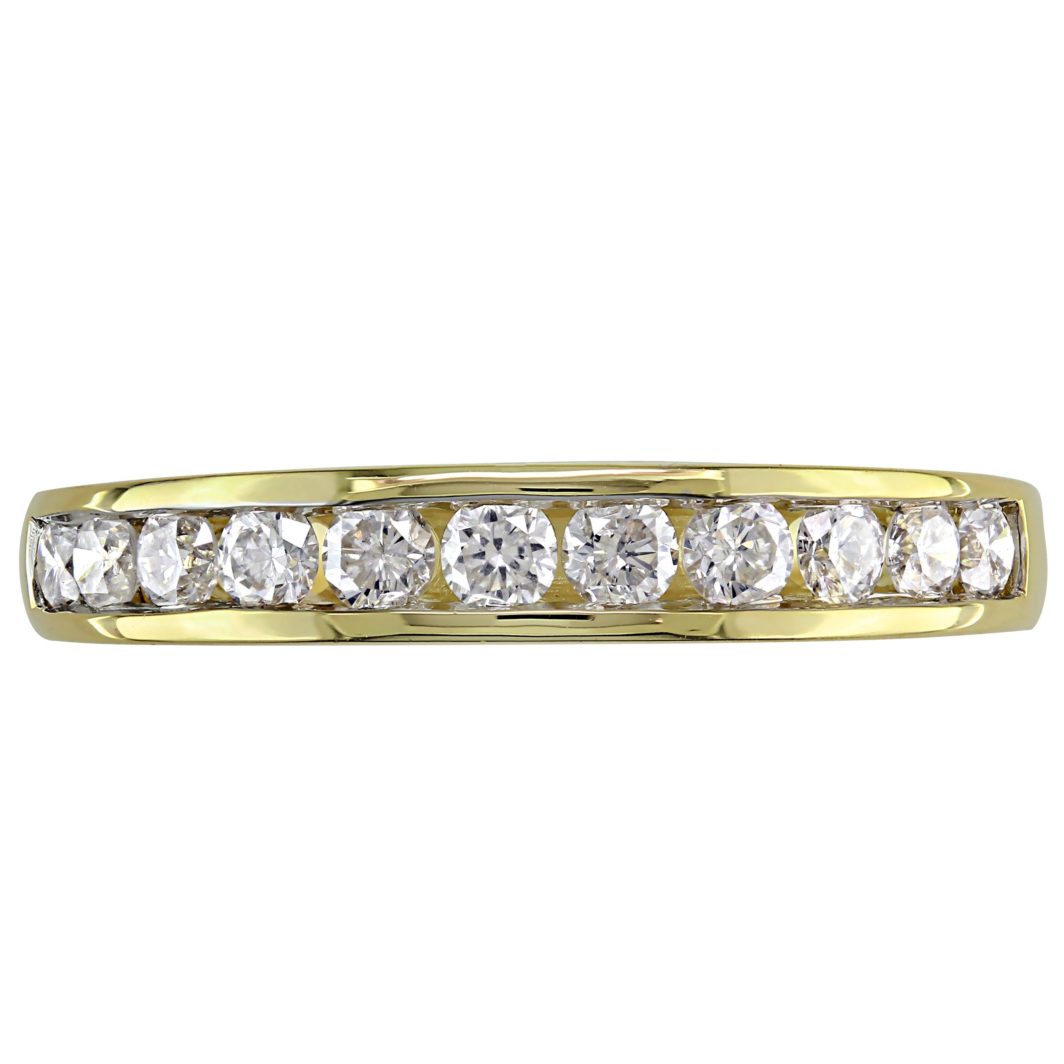 Miadora 14k Yellow Gold 1/2ct TDW Channel-Set Diamond Anniversary Band (G-H,I2-I3)