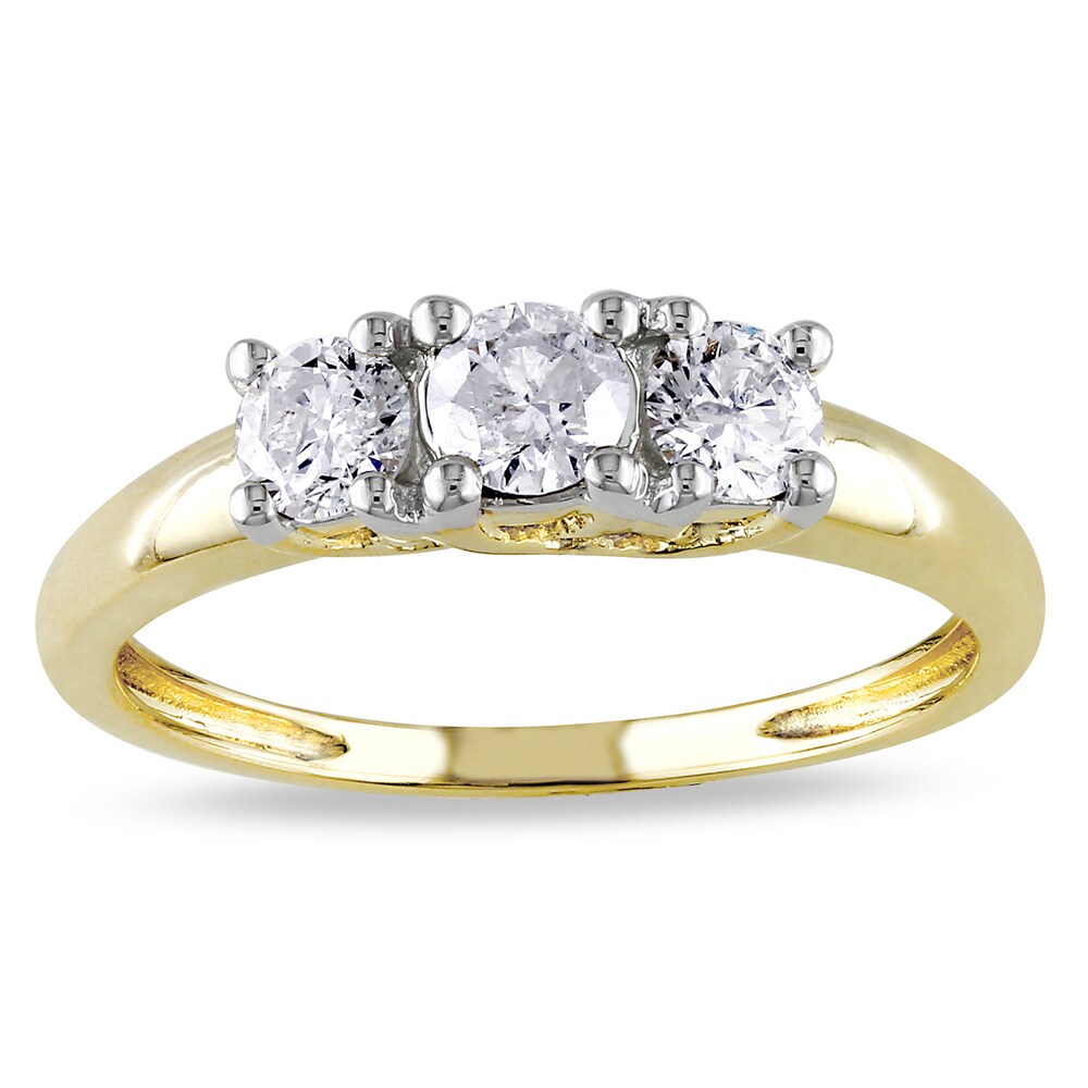Miadora 14k Yellow Gold 1 2ct TDW Diamond 3 Stone Ring