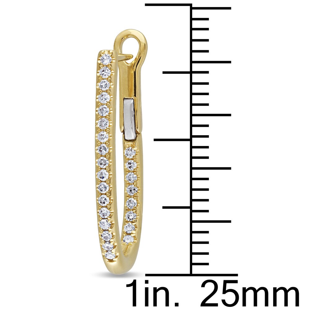 Miadora 14k Yellow Gold 1/4ct TDW Diamond Hoop Earrings