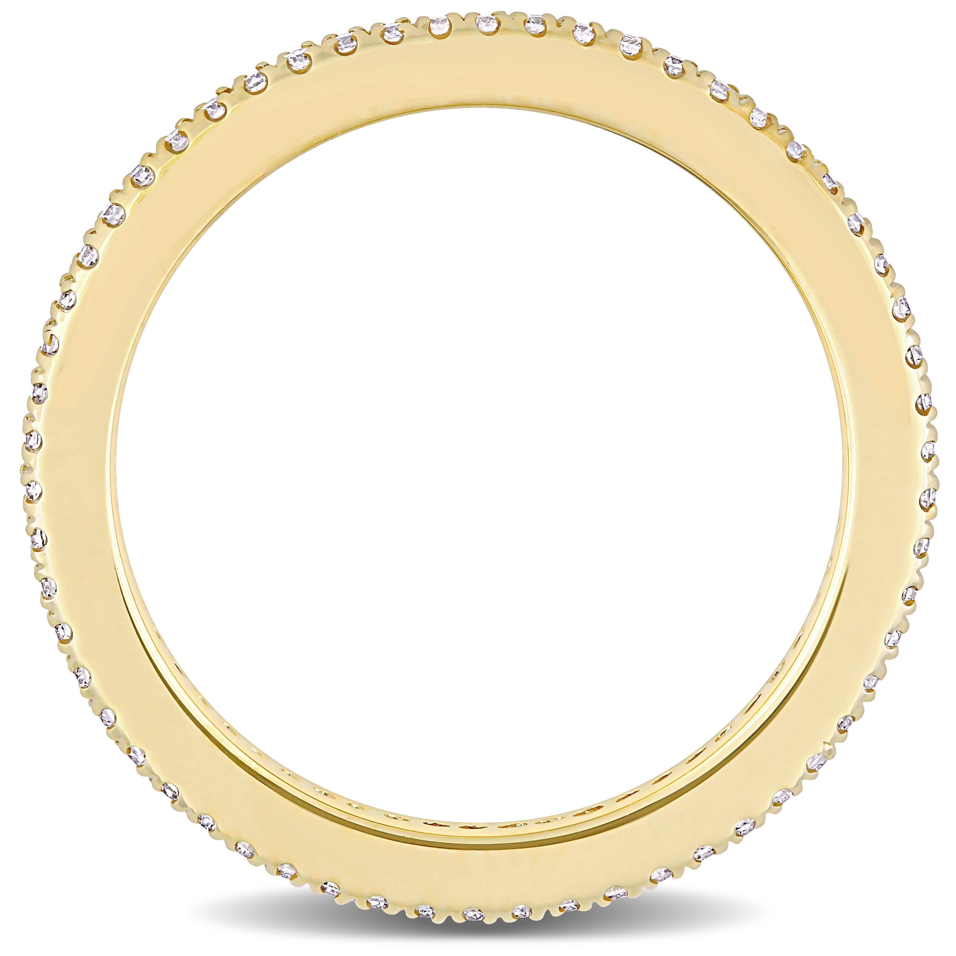 Miadora 14k Yellow Gold 1/4ct TDW Diamond Stackable Eternity Wedding Band Ring