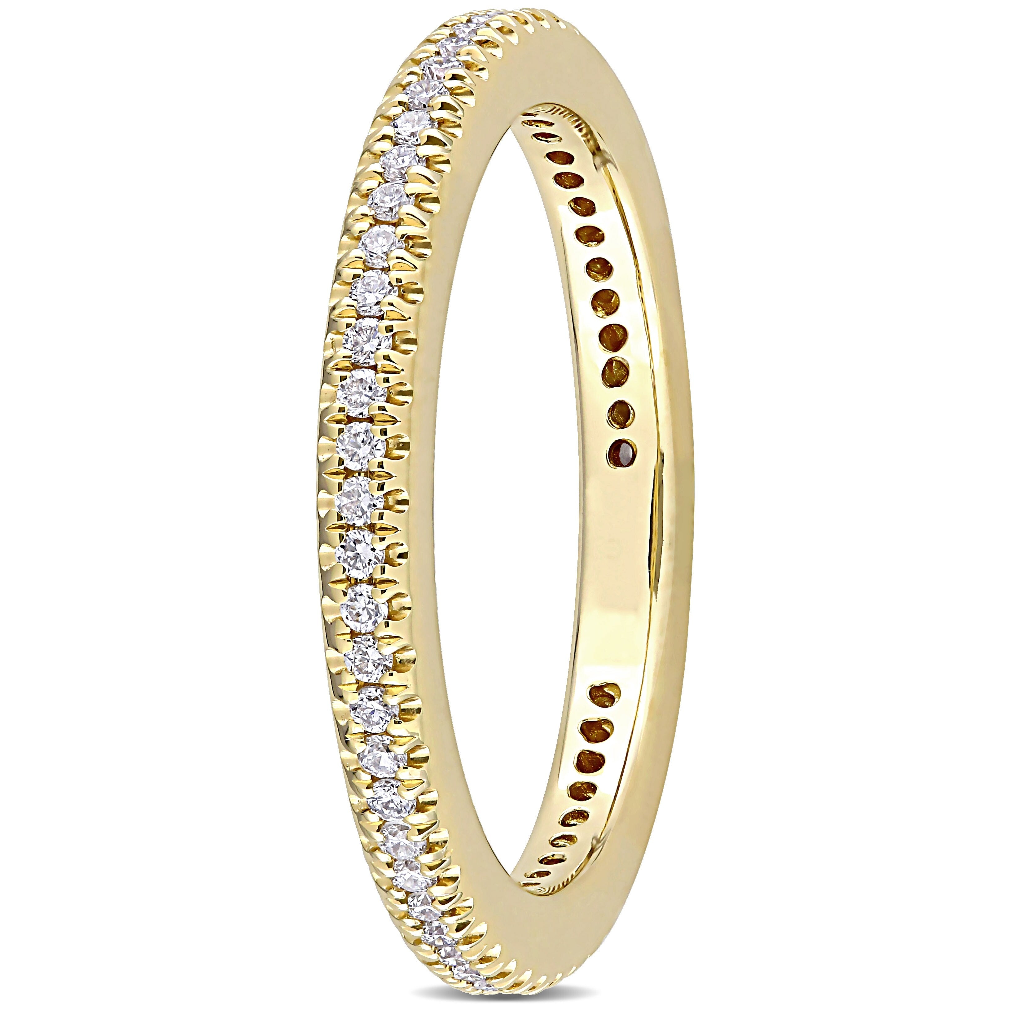 Miadora 14k Yellow Gold 1/4ct TDW Diamond Stackable Eternity Wedding Band Ring