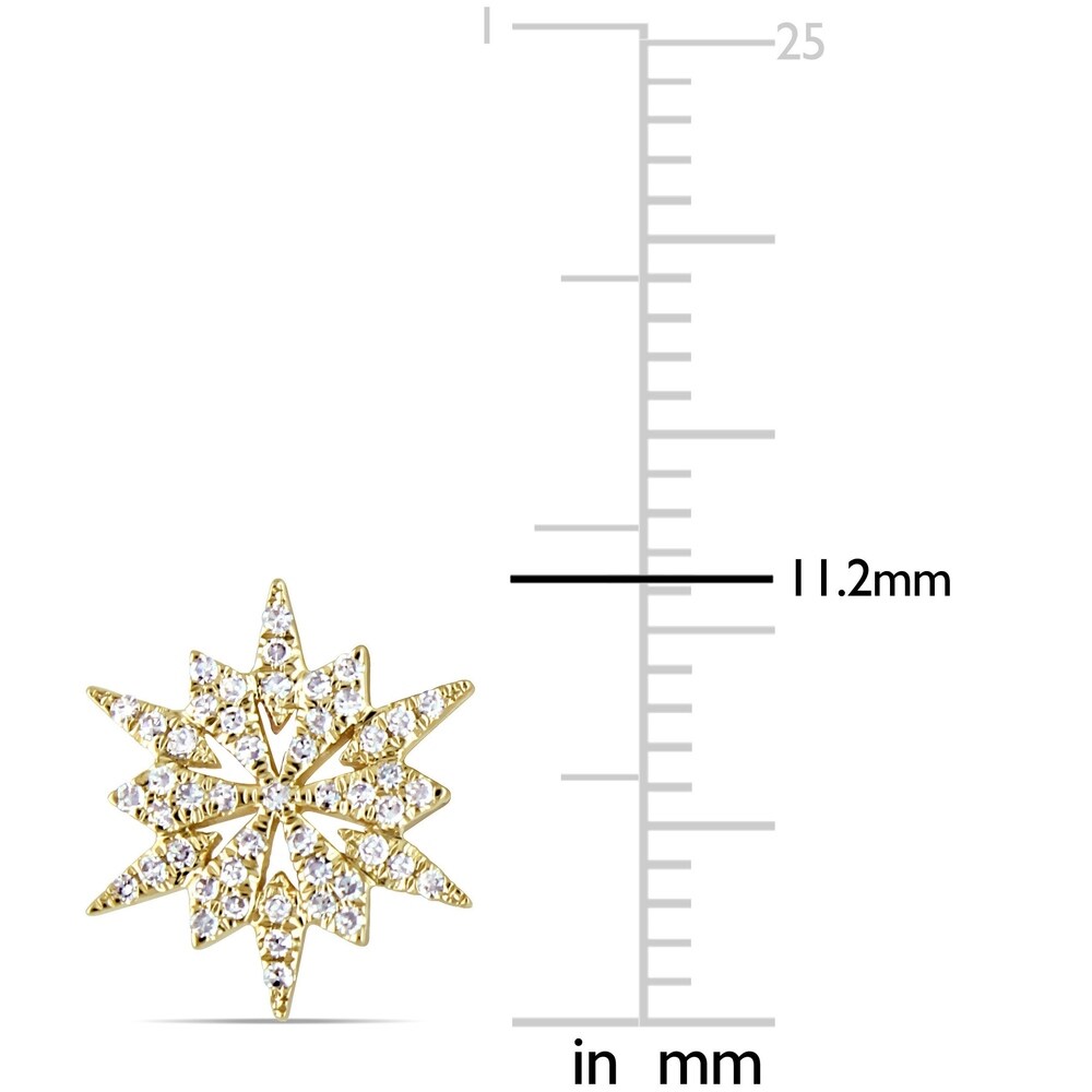 Miadora 14k Yellow Gold 1/6ct TDW Diamond Star Stud Earrings